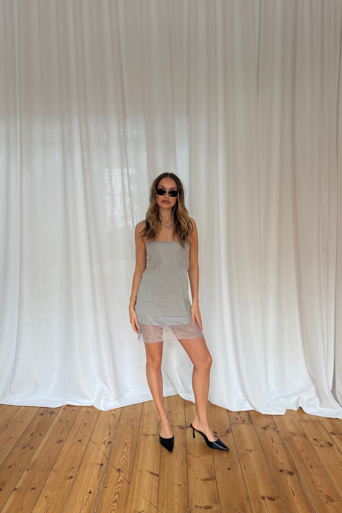 Pillow Talk Mini Dress Grey Marle