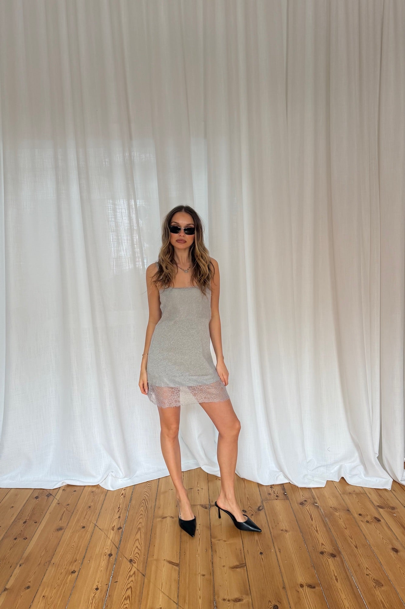 Pillow Talk Mini Dress Grey Marle