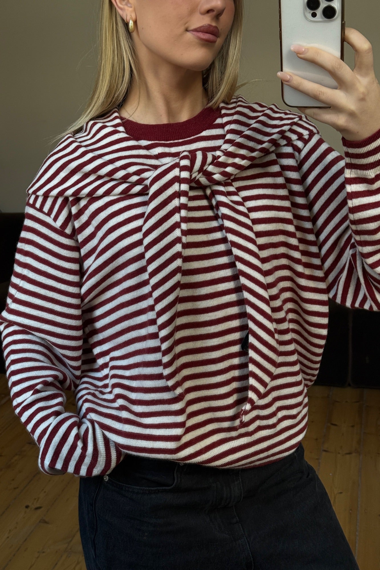 Olsen Knit Wine Stripe