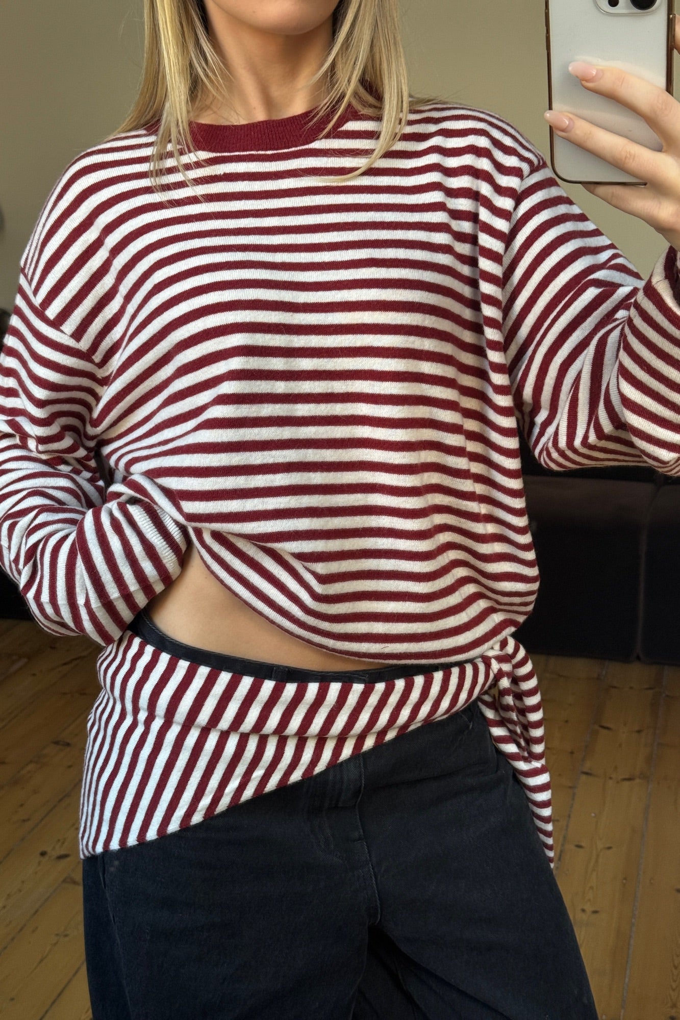 Olsen Knit Wine Stripe