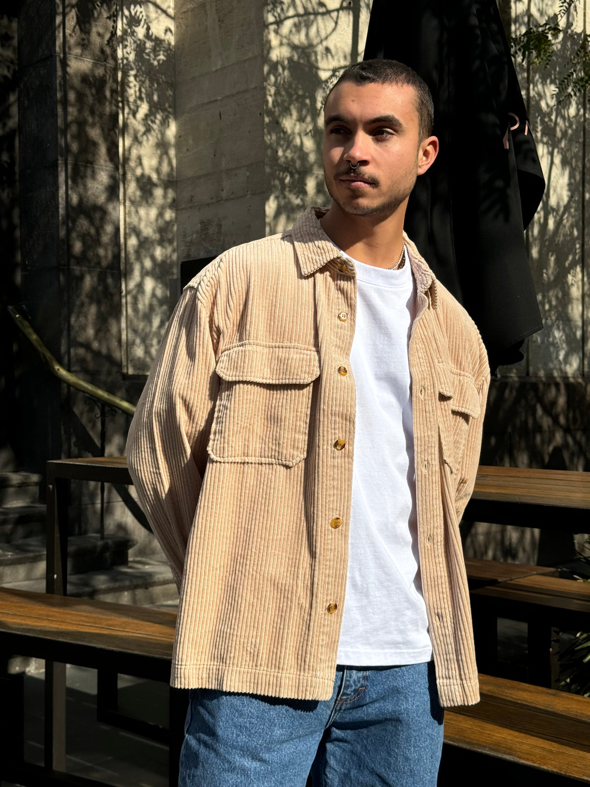 Dion Cord Overshirt Tan