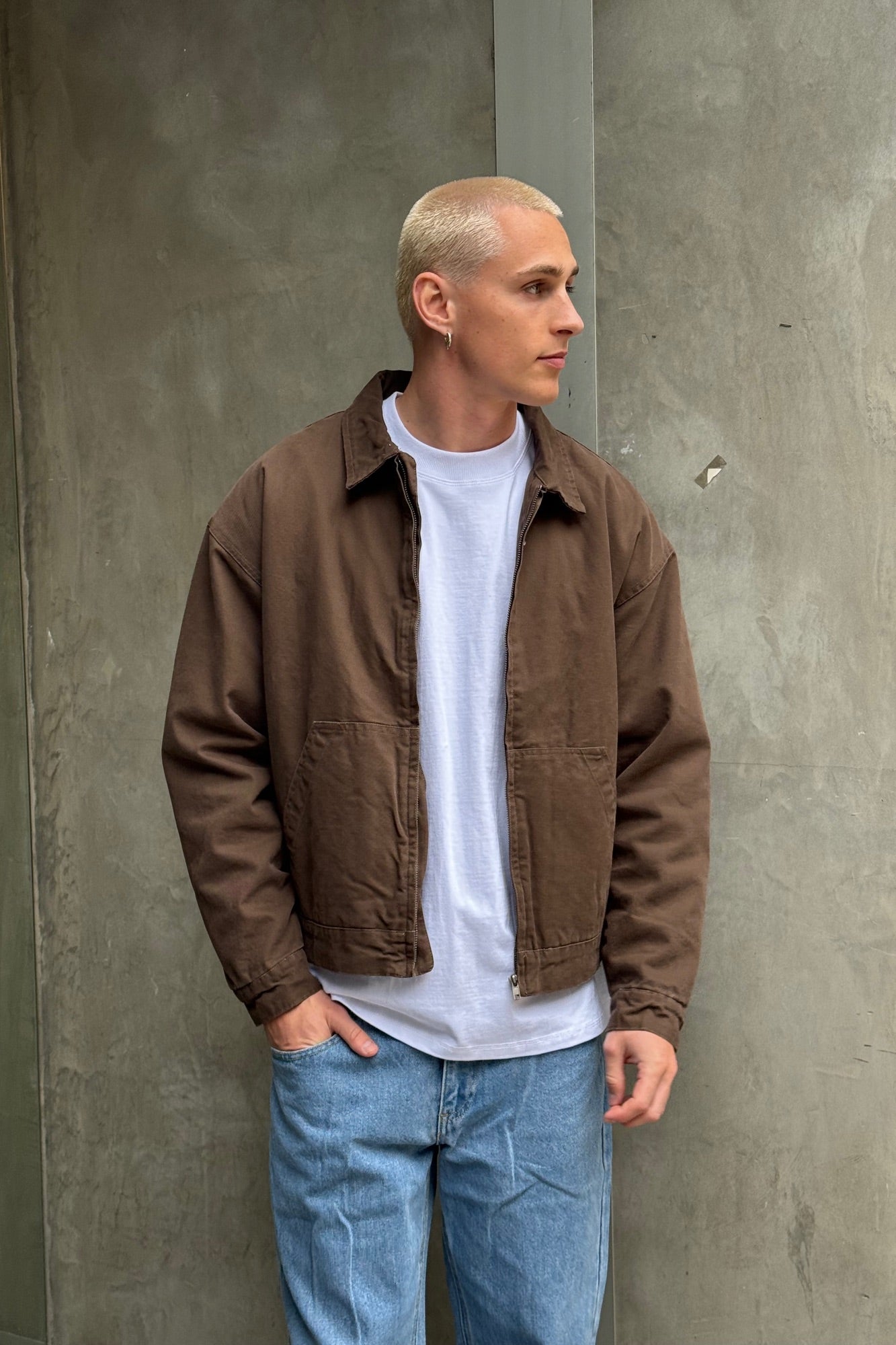 Collar Lined Jacket Dark Brown