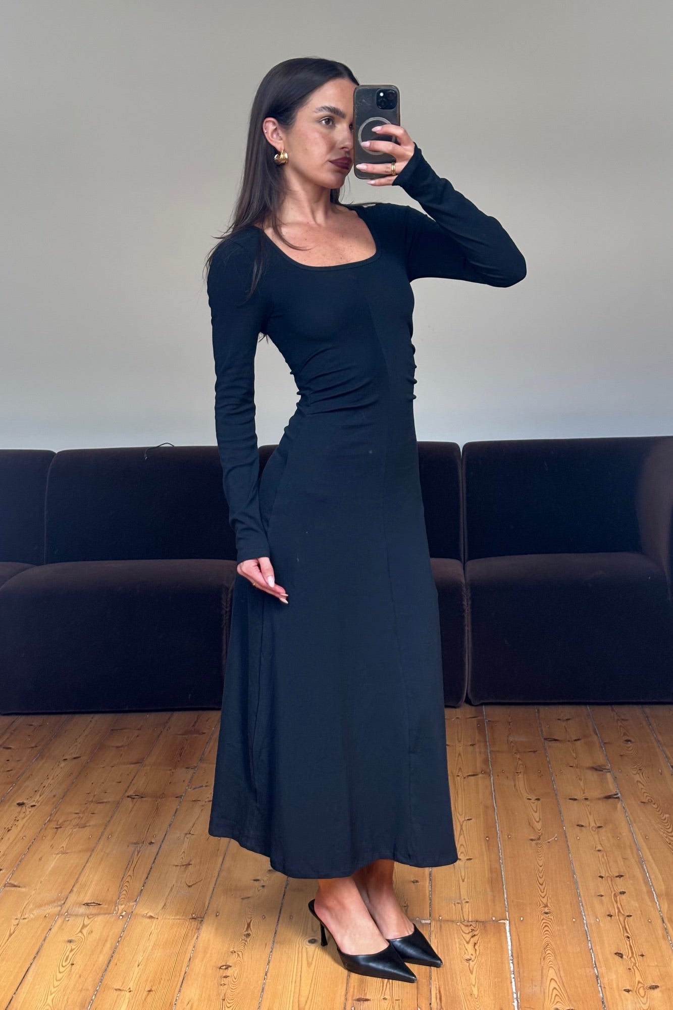 Alma Long Sleeve Dress Black