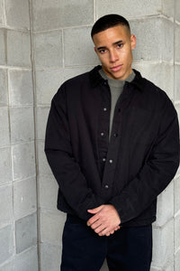 Padded Trucker Jacket Black