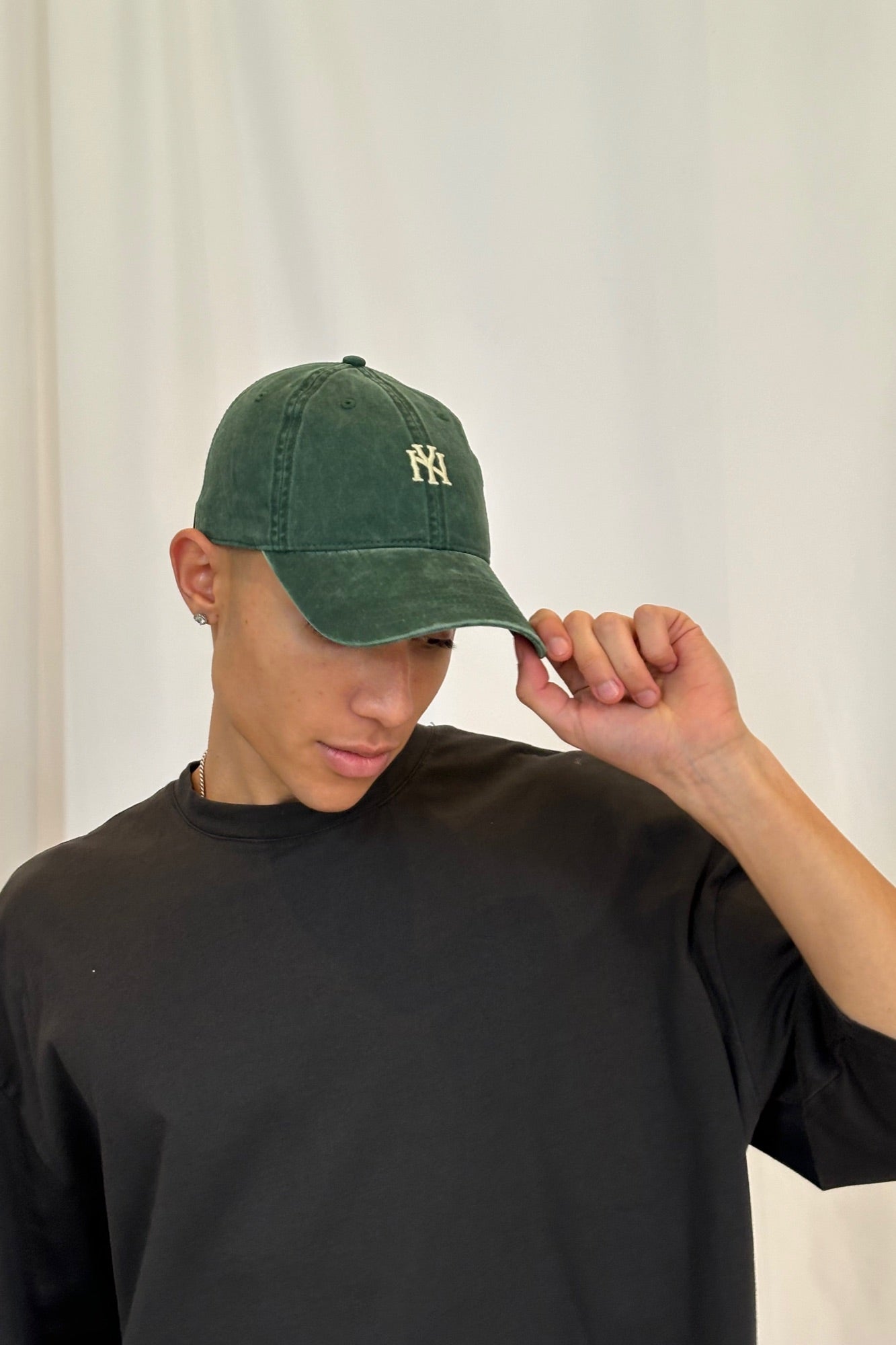 NY Raglan Wash Cap Bottle Green