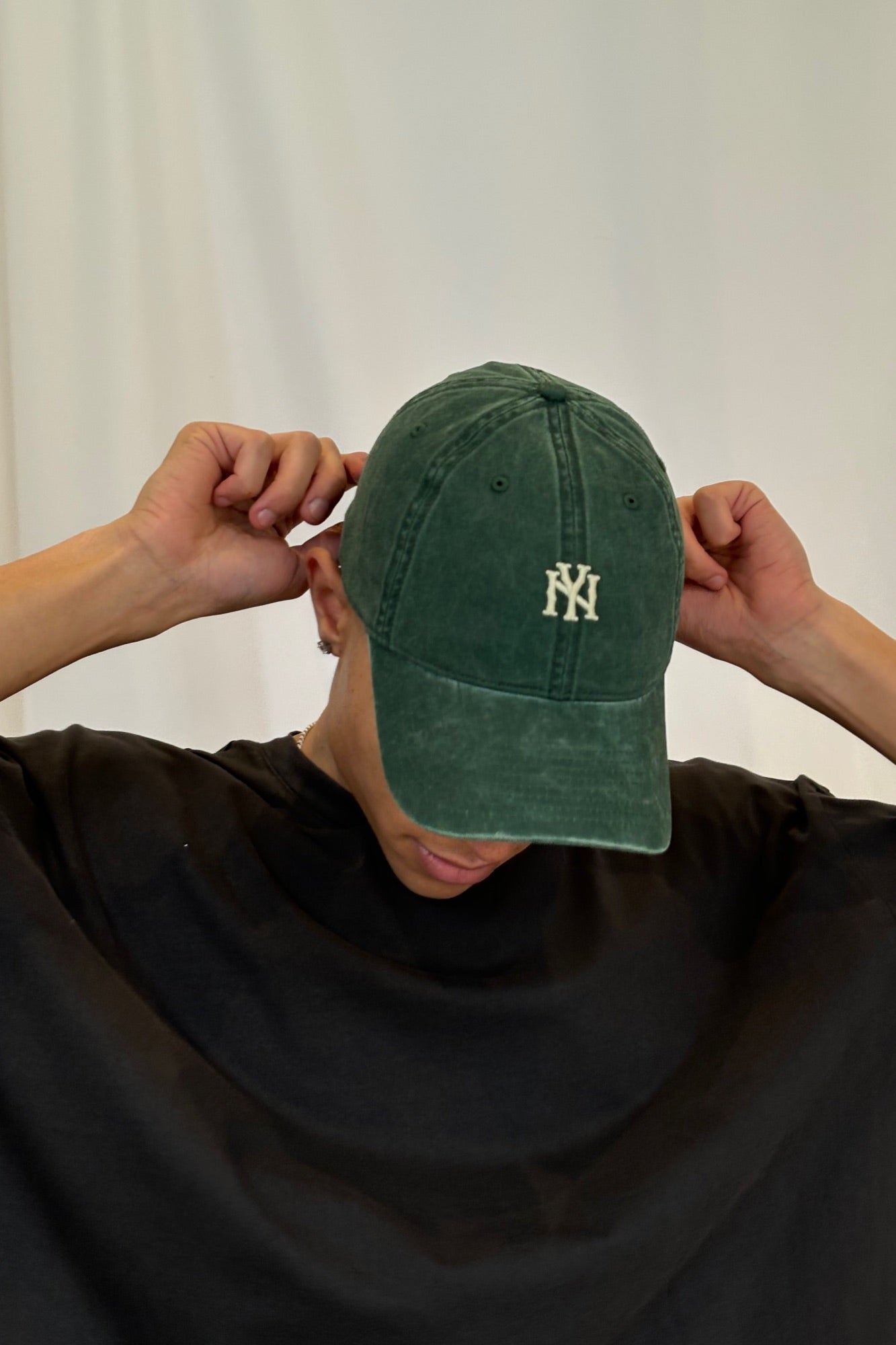 NY Raglan Wash Cap Bottle Green