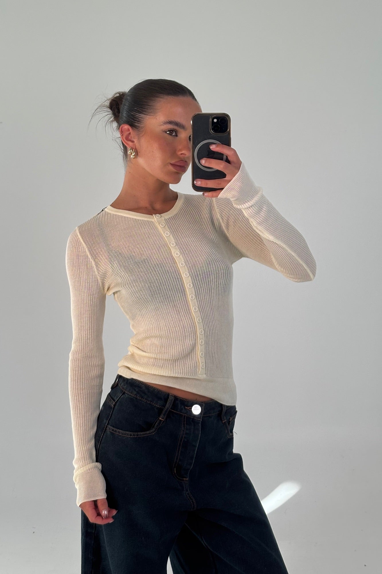 Analisa Sheer Top Beige