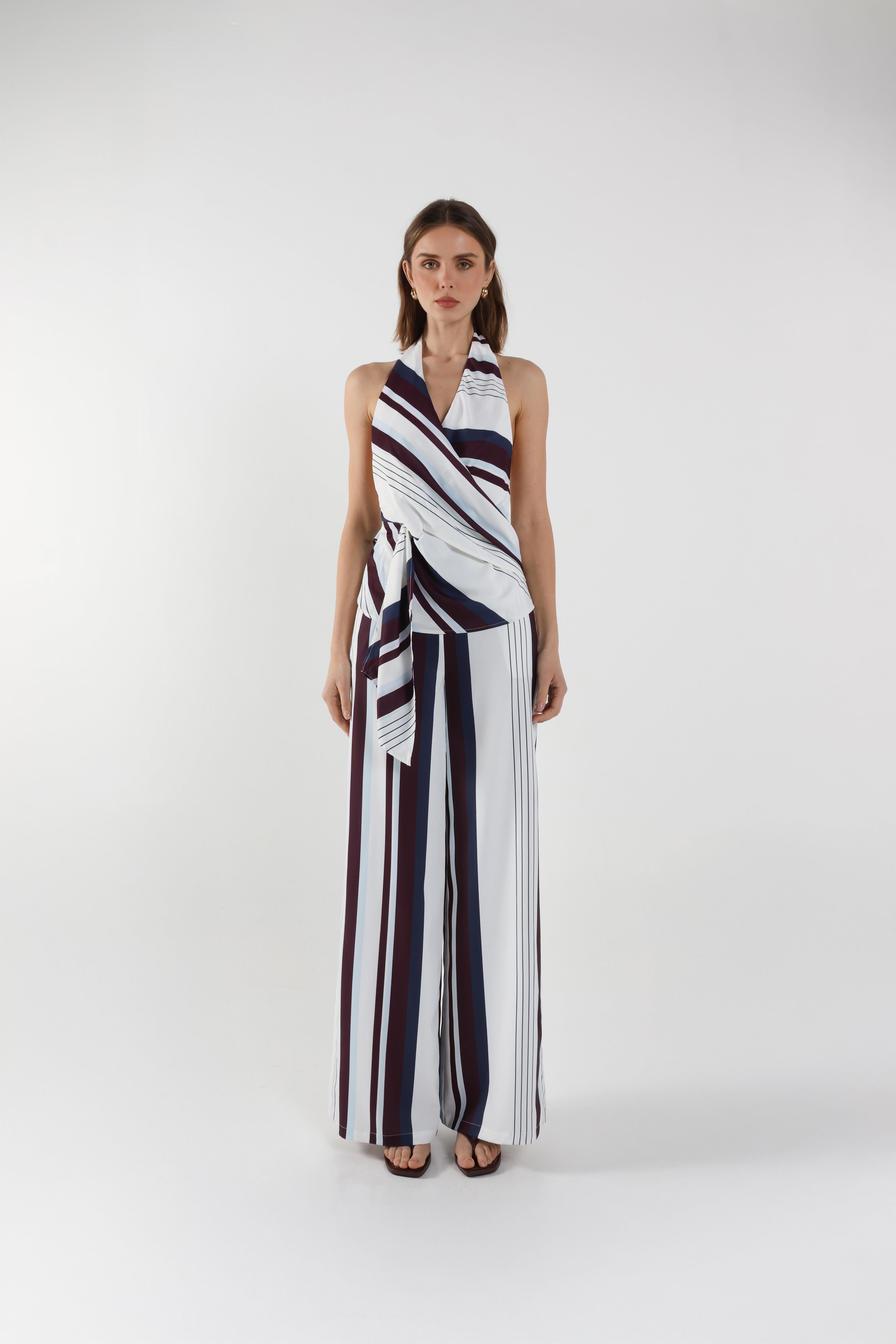 Priscilla Top Stripe Print