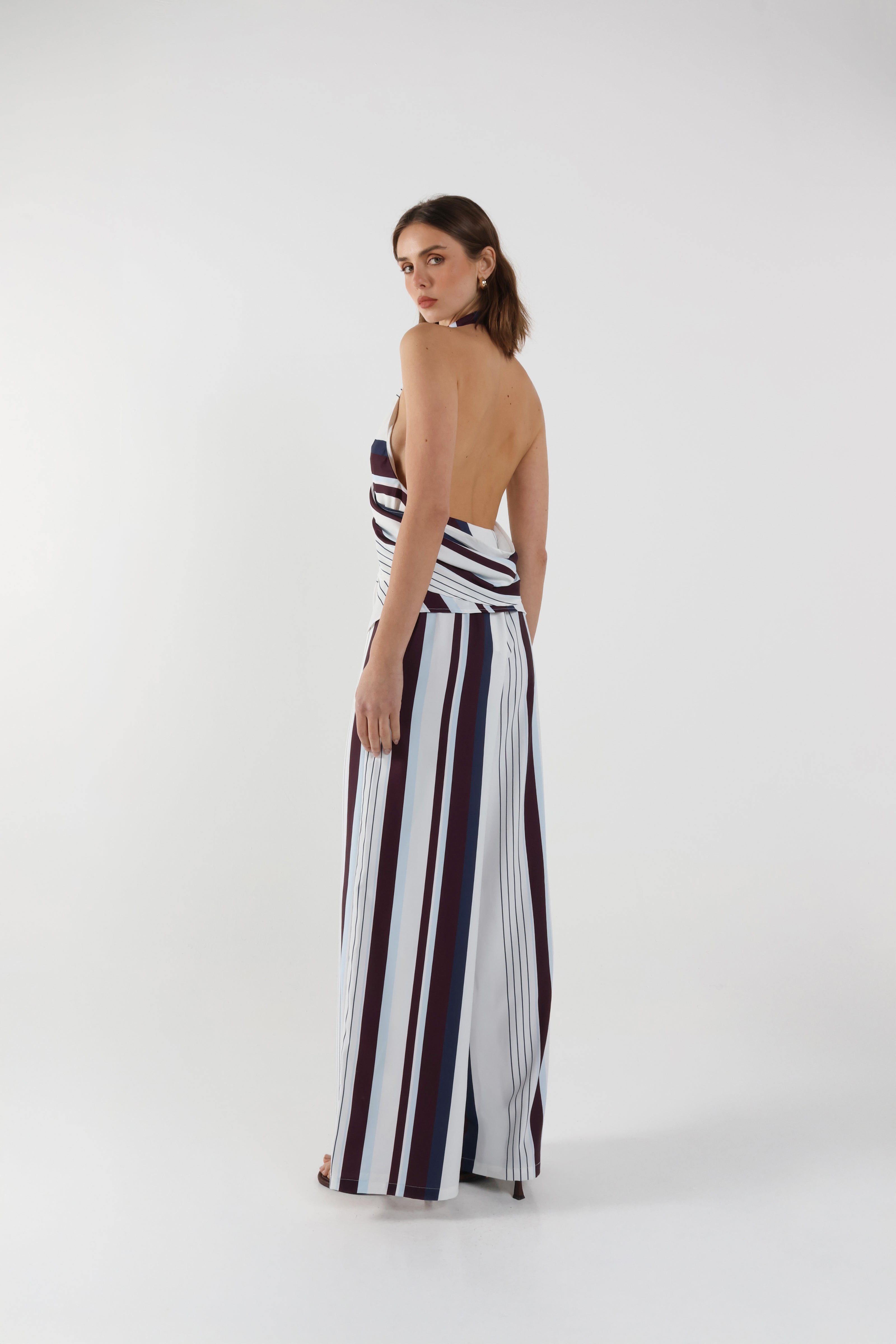 Priscilla Top Stripe Print
