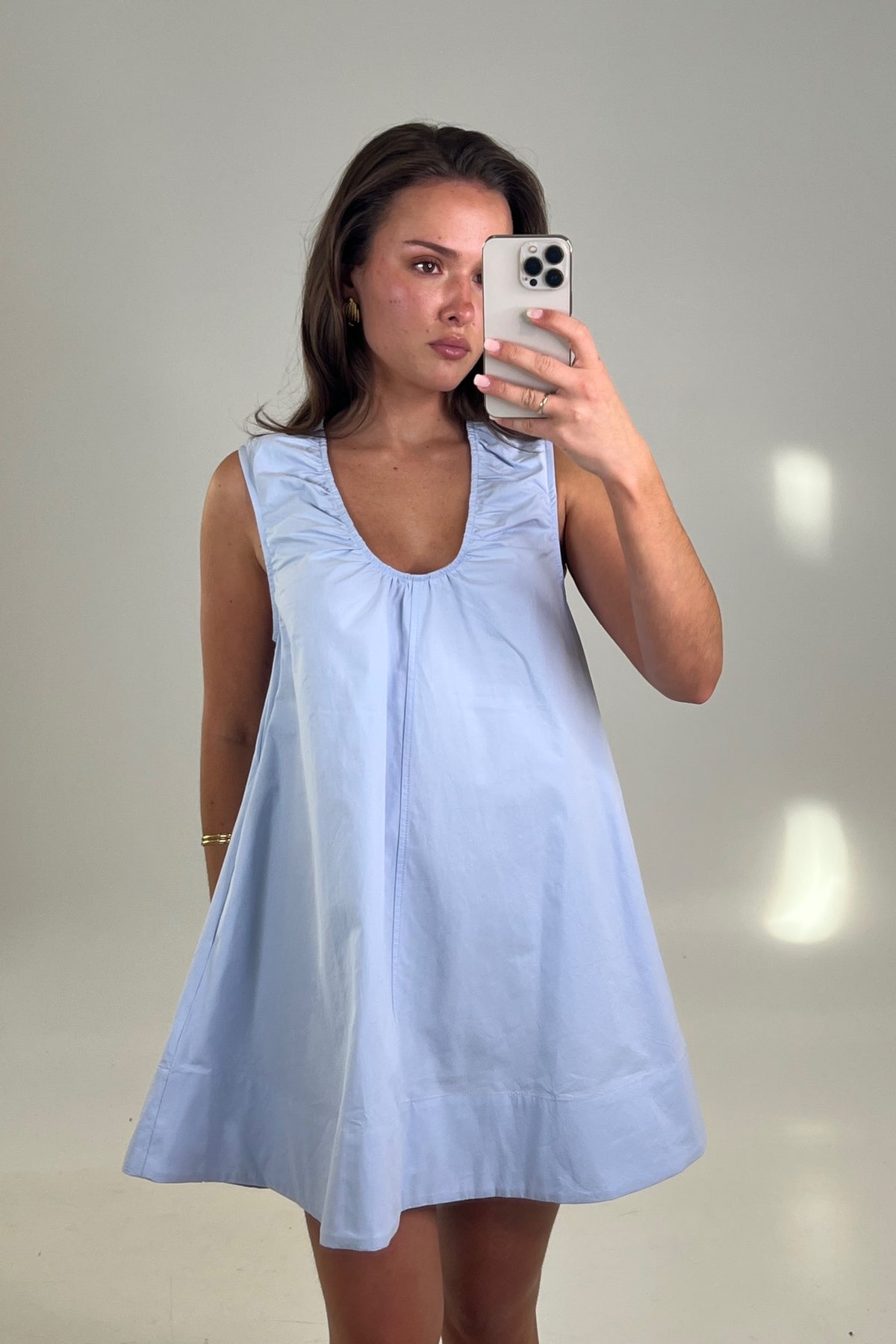 More Than Enough Mini Dress Sky Ditsy