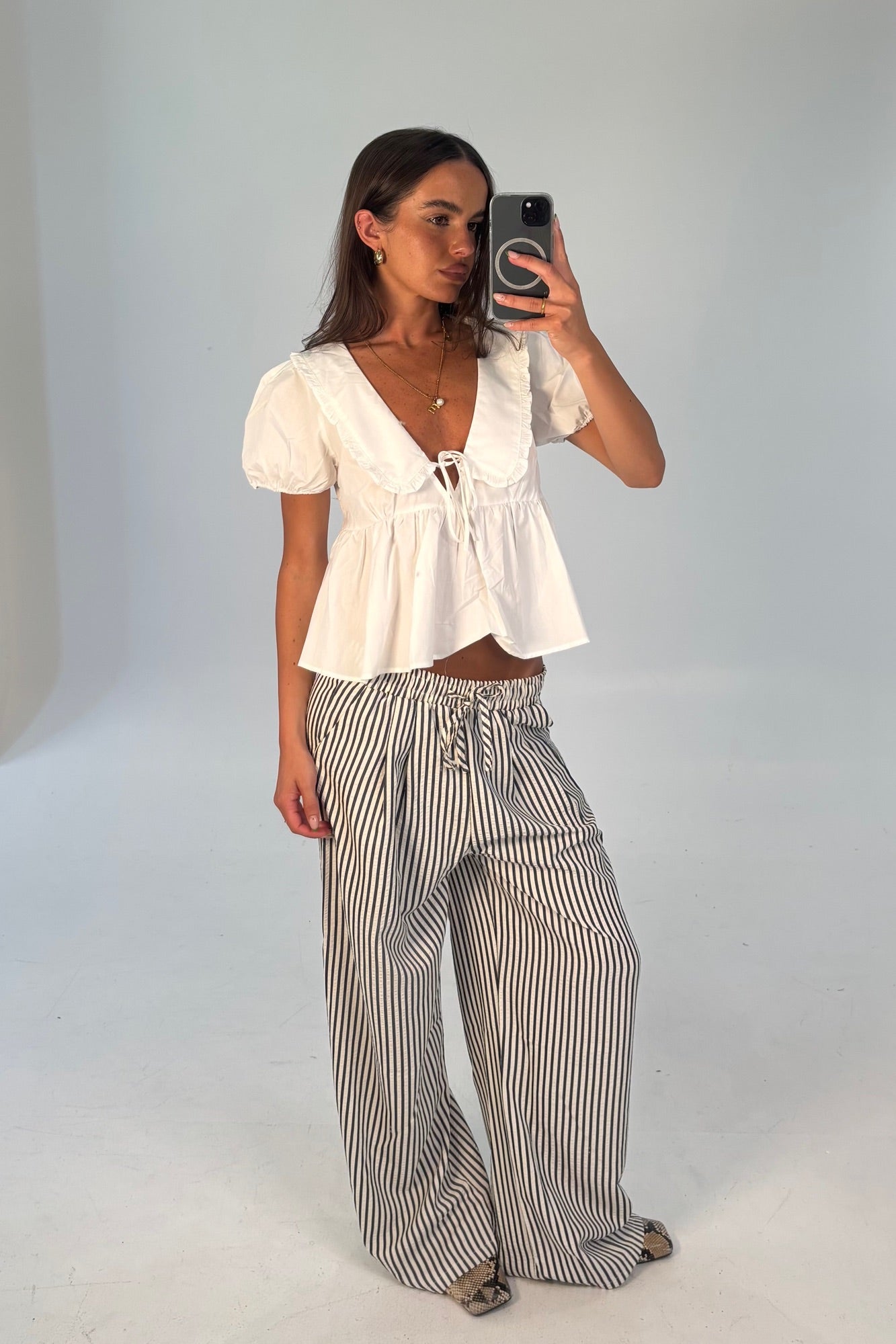 Hazel Pant Black Stripe