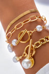Zoe Pearl Bracelet Stack Gold