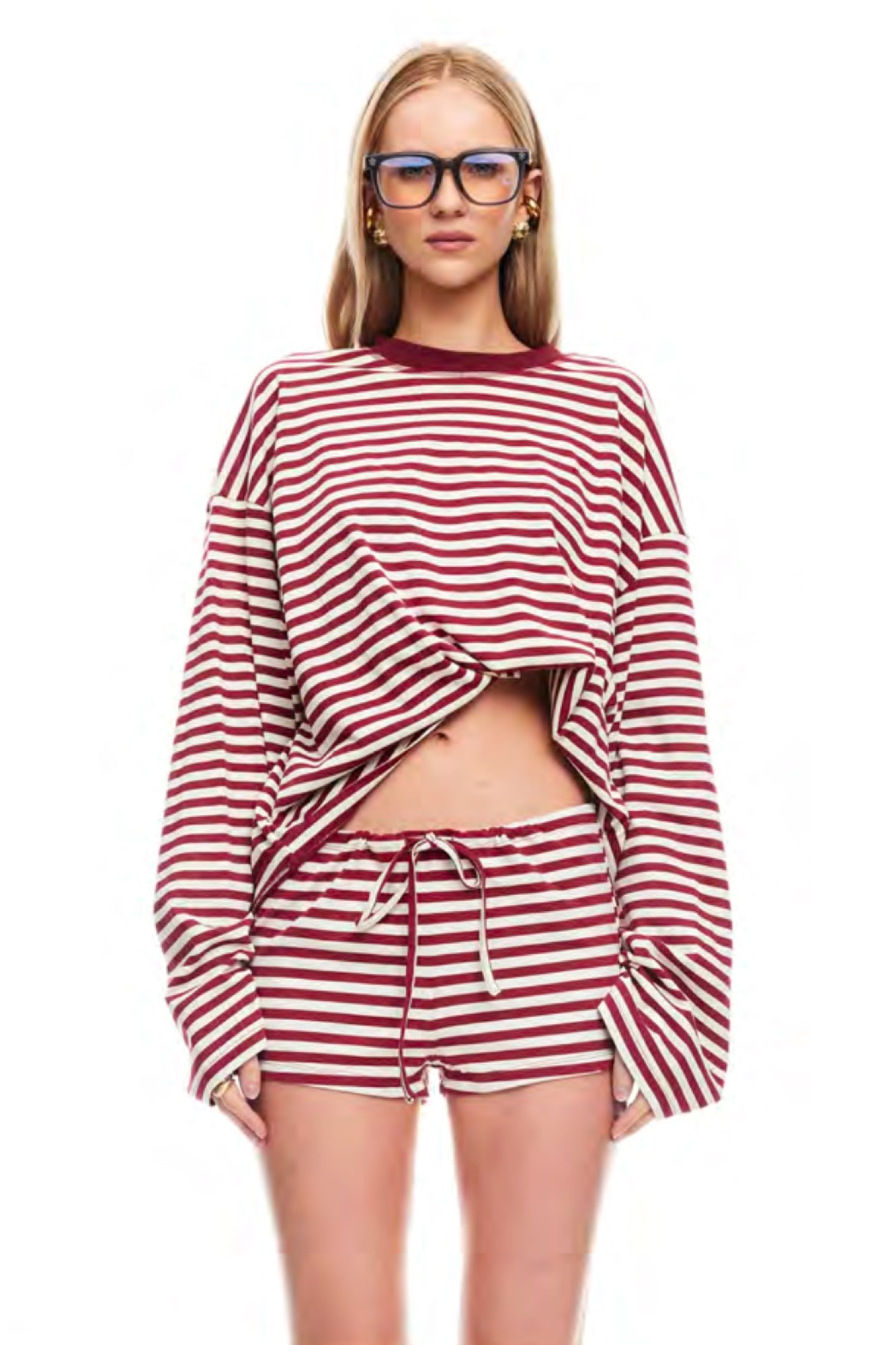 Kourt Bloomers Wine Stripe