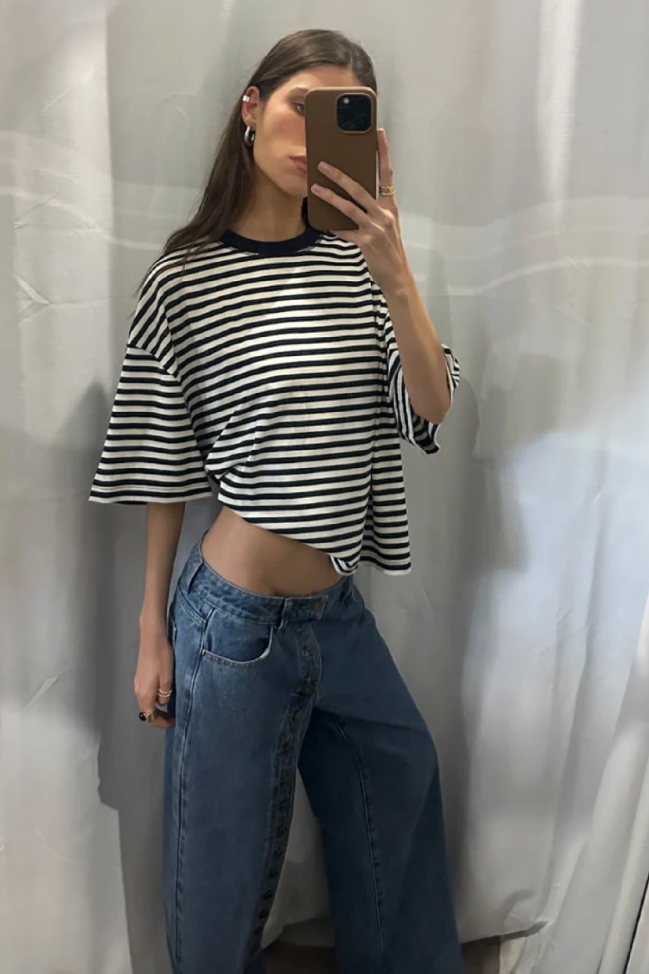 Bloom Short Sleeve Chocolate Navy Stripe