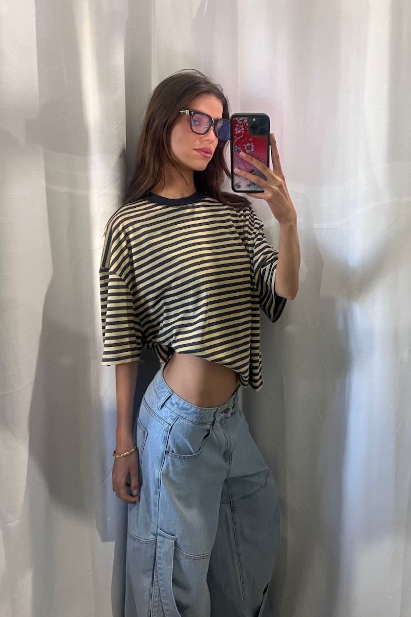 Bloom Short Sleeve Beige Stripe