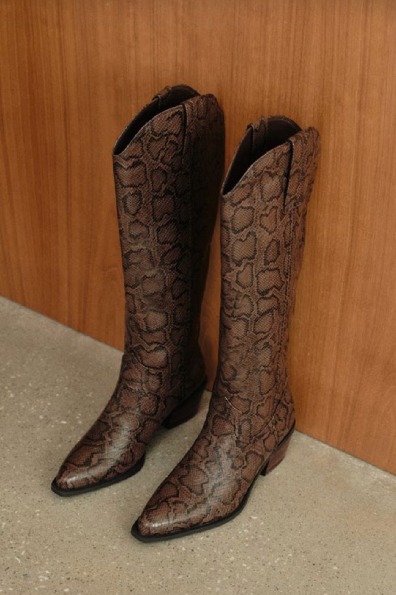 Meredith Boot Chocolate Snake