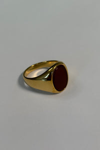 Premium NTH Stone Ring 18K Gold Plated Burgundy