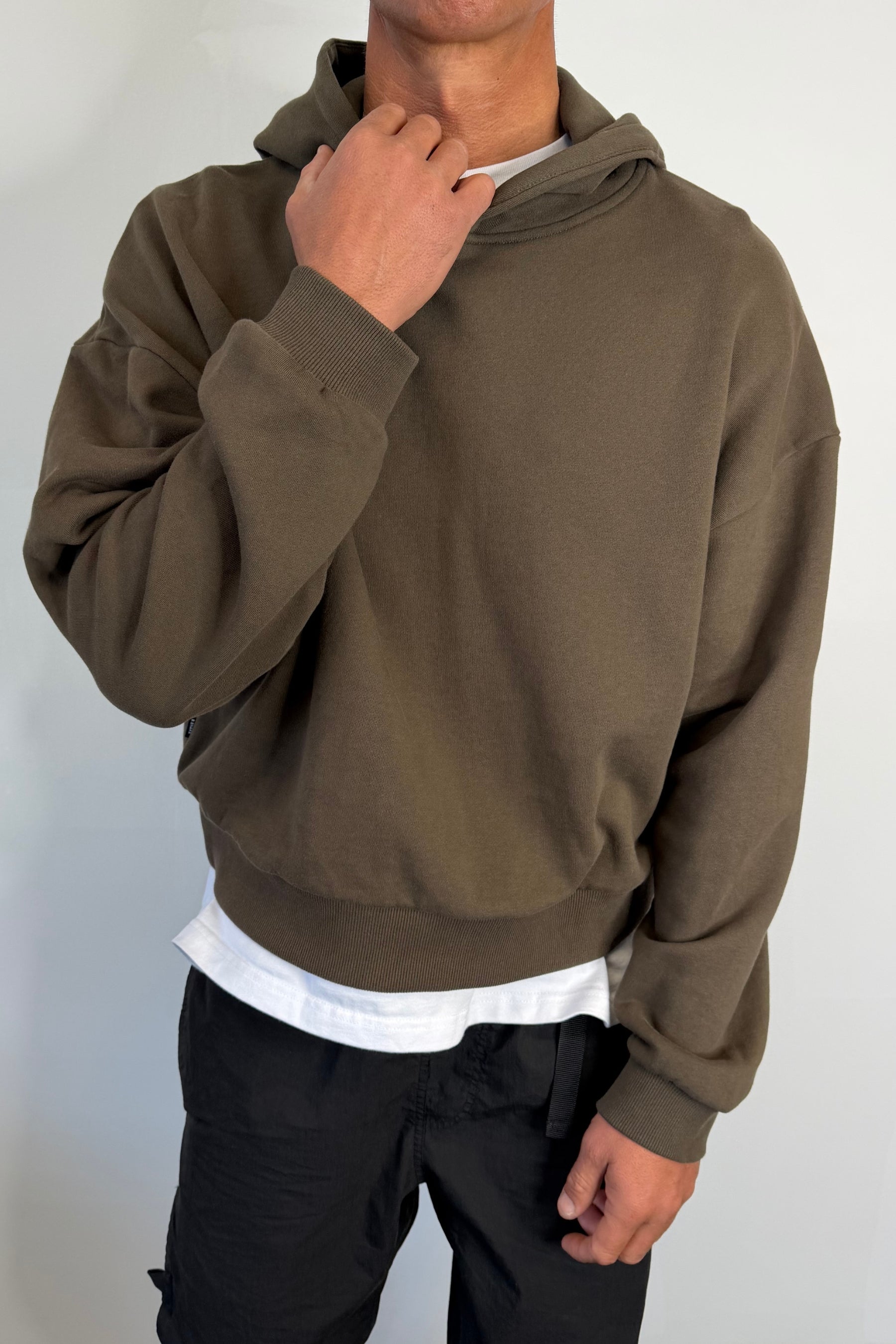 Marcus Heavyweight Cotton Hoodie Choc