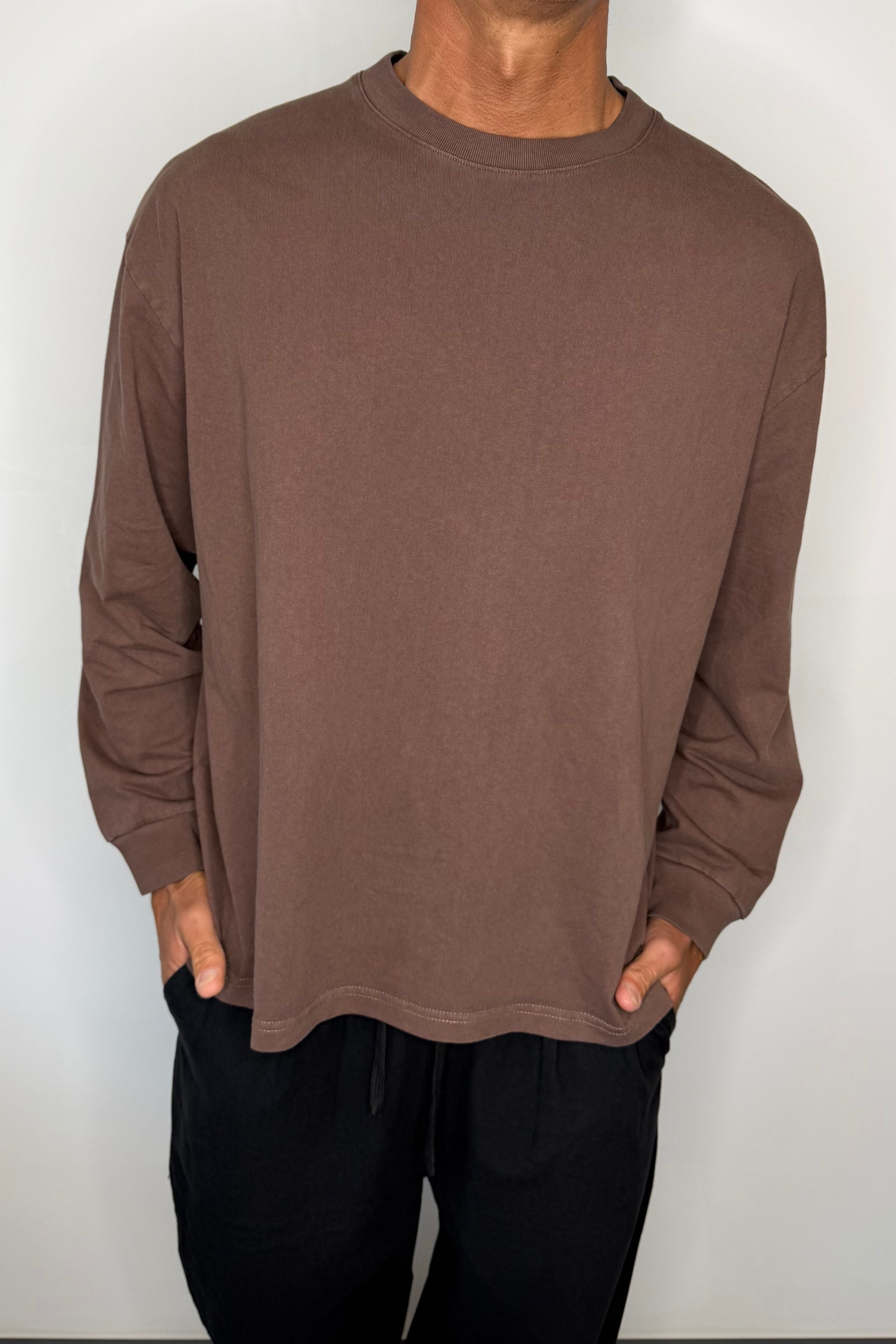 Enzyme Wash Long Sleeve Choc