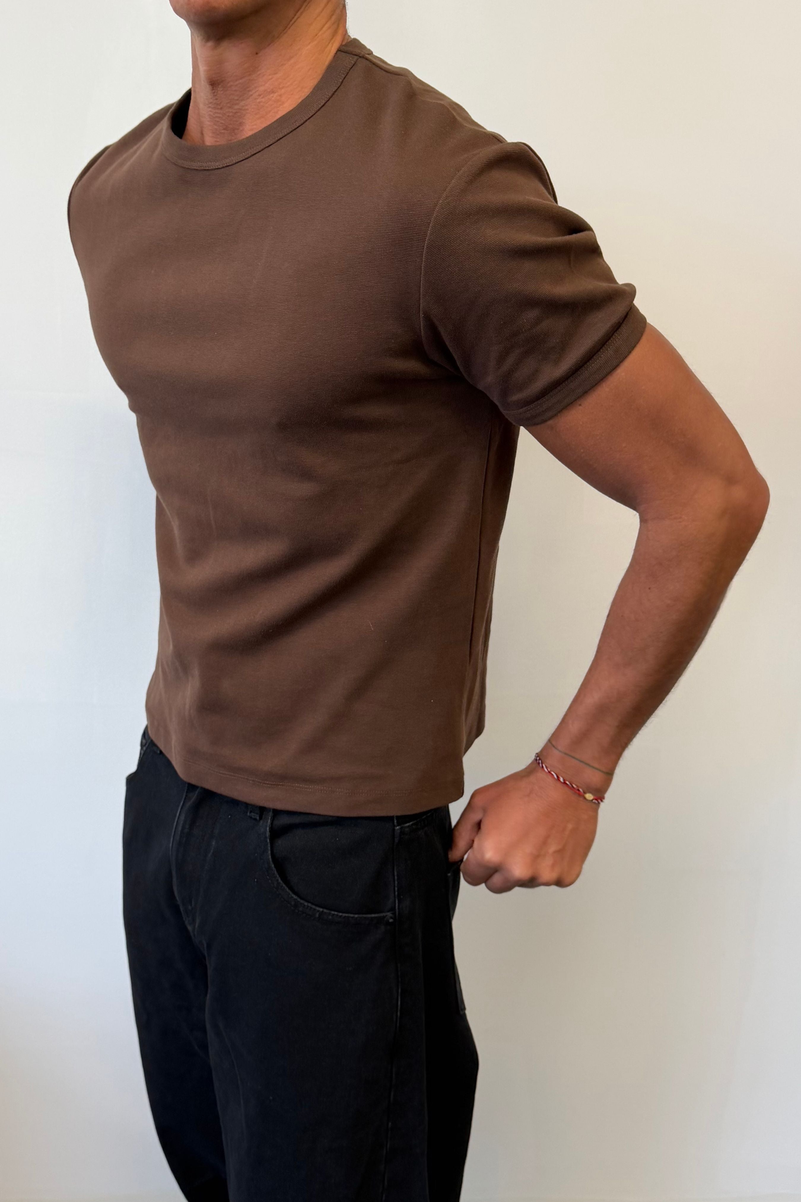 Charlie Ringer Tee Plain Chocolate