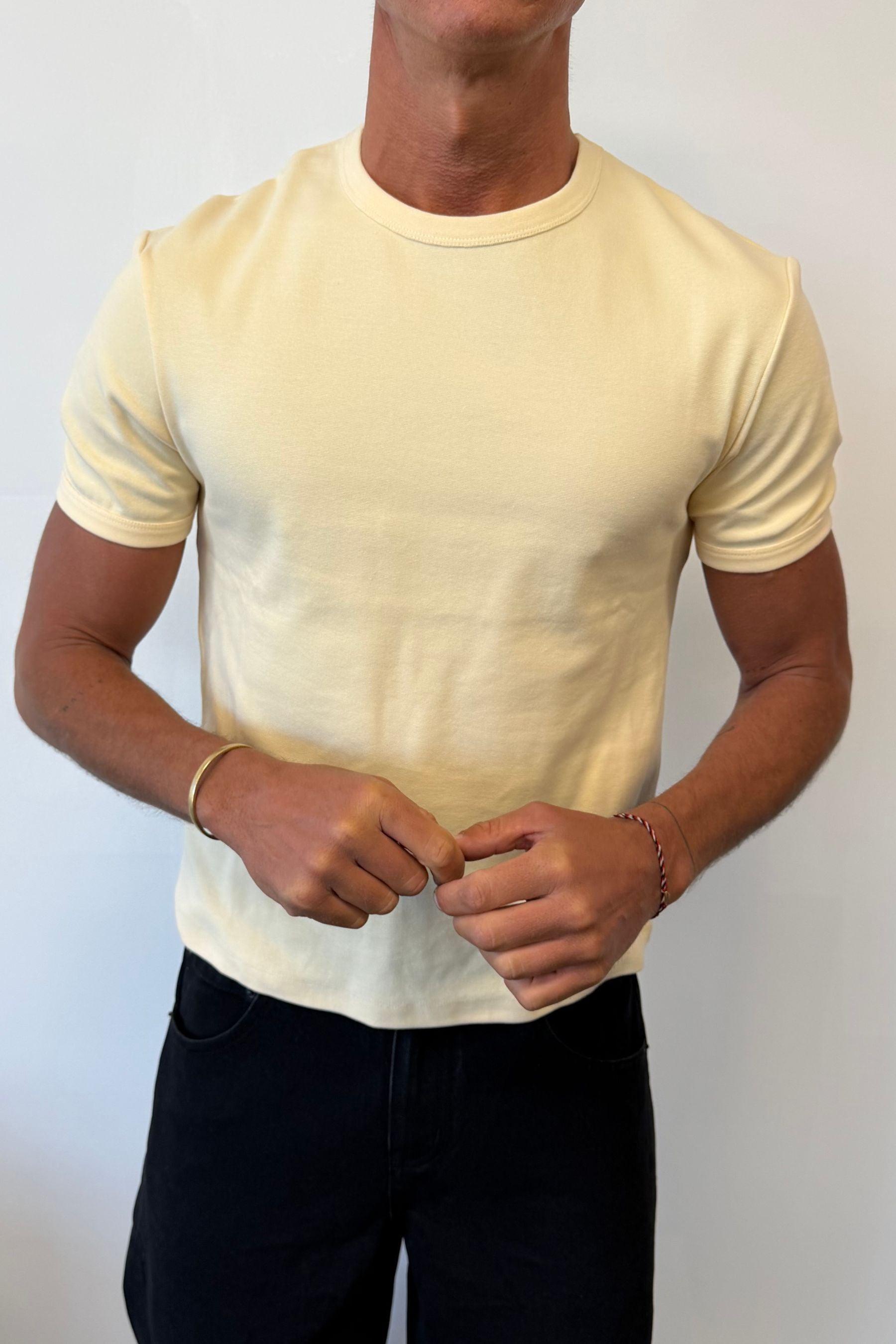 Charlie Ringer Tee Plain Cream