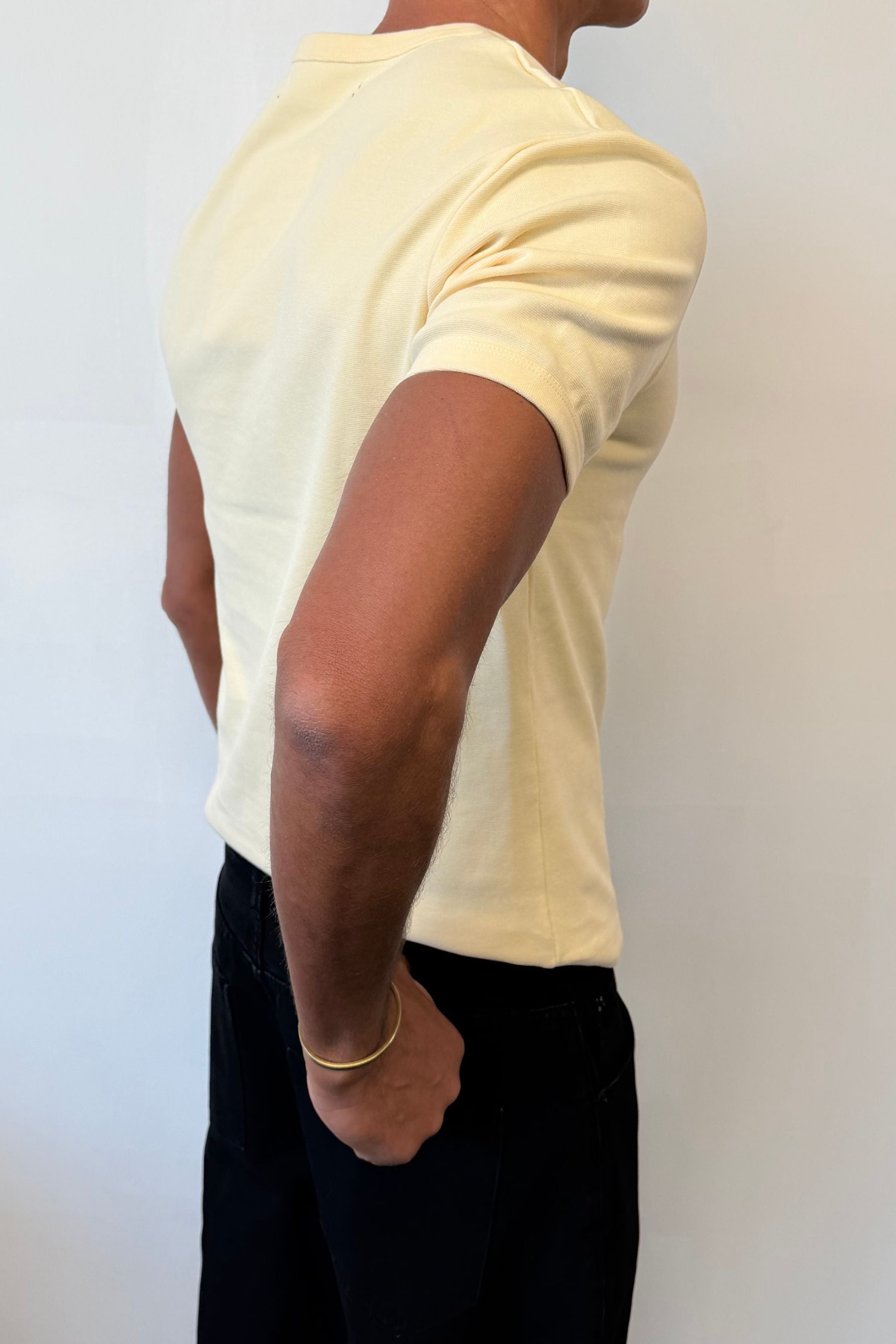 Charlie Ringer Tee Plain Cream