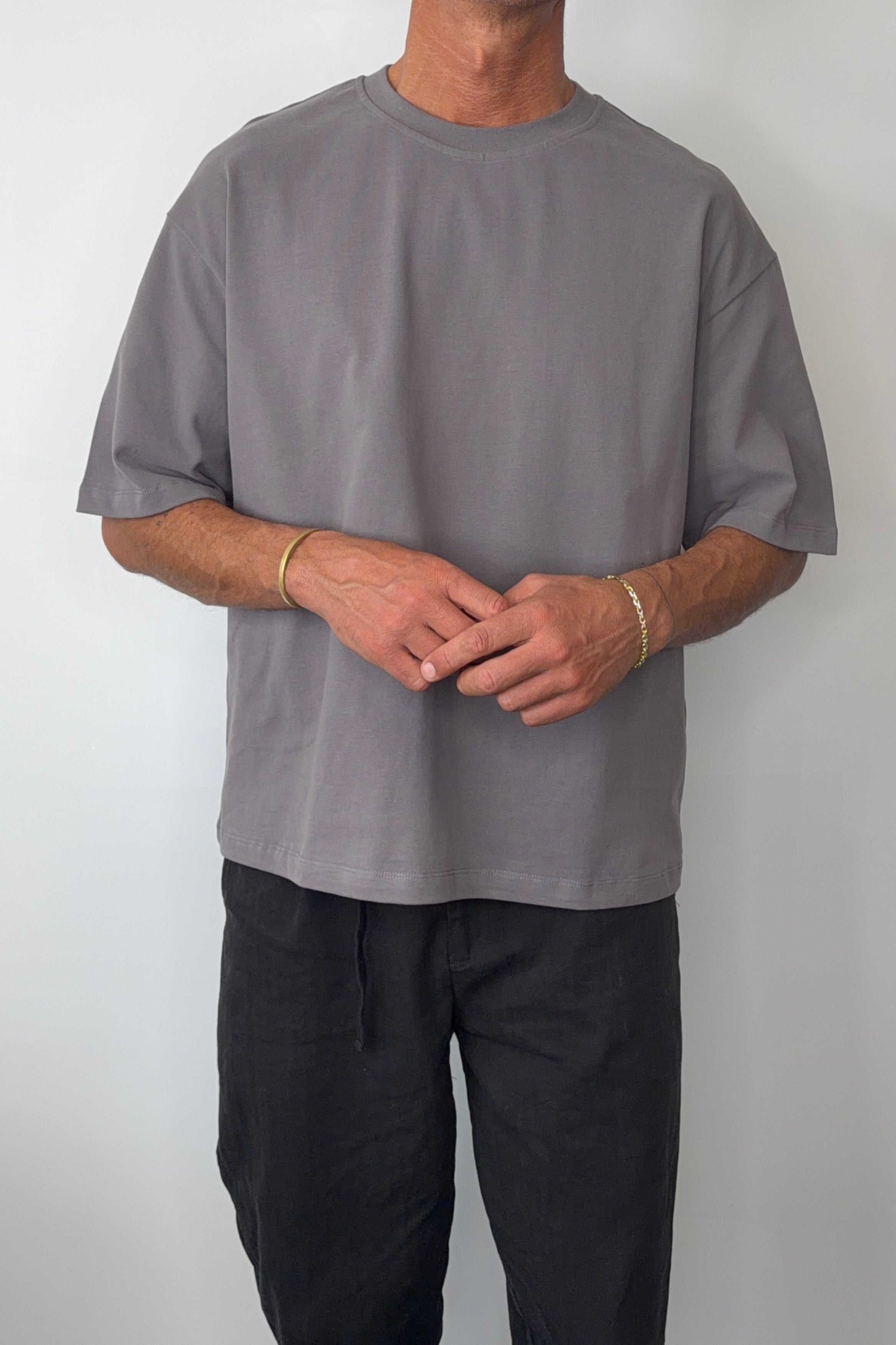 230G Cotton Premium Tee Steel
