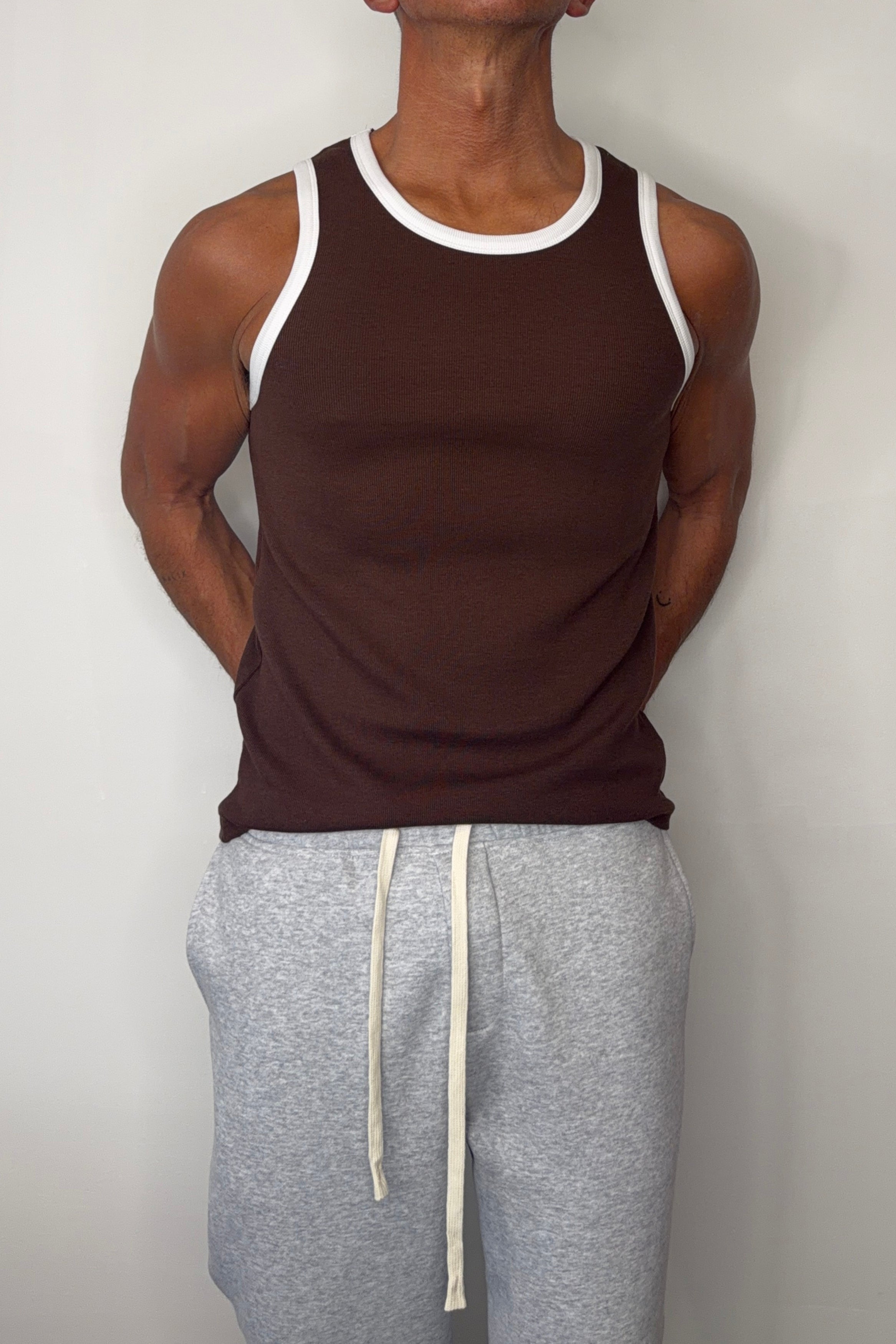 Dean Fitted Tank Choc