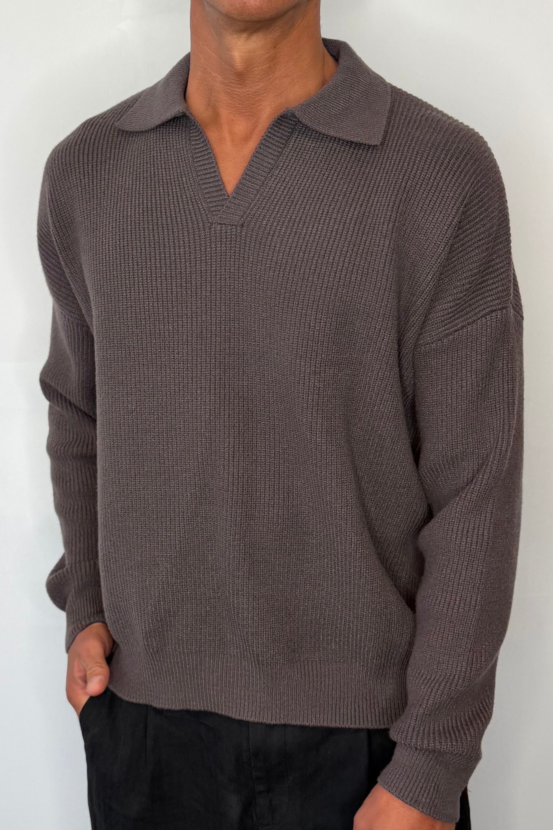 Jay Knitted Polo Mocha