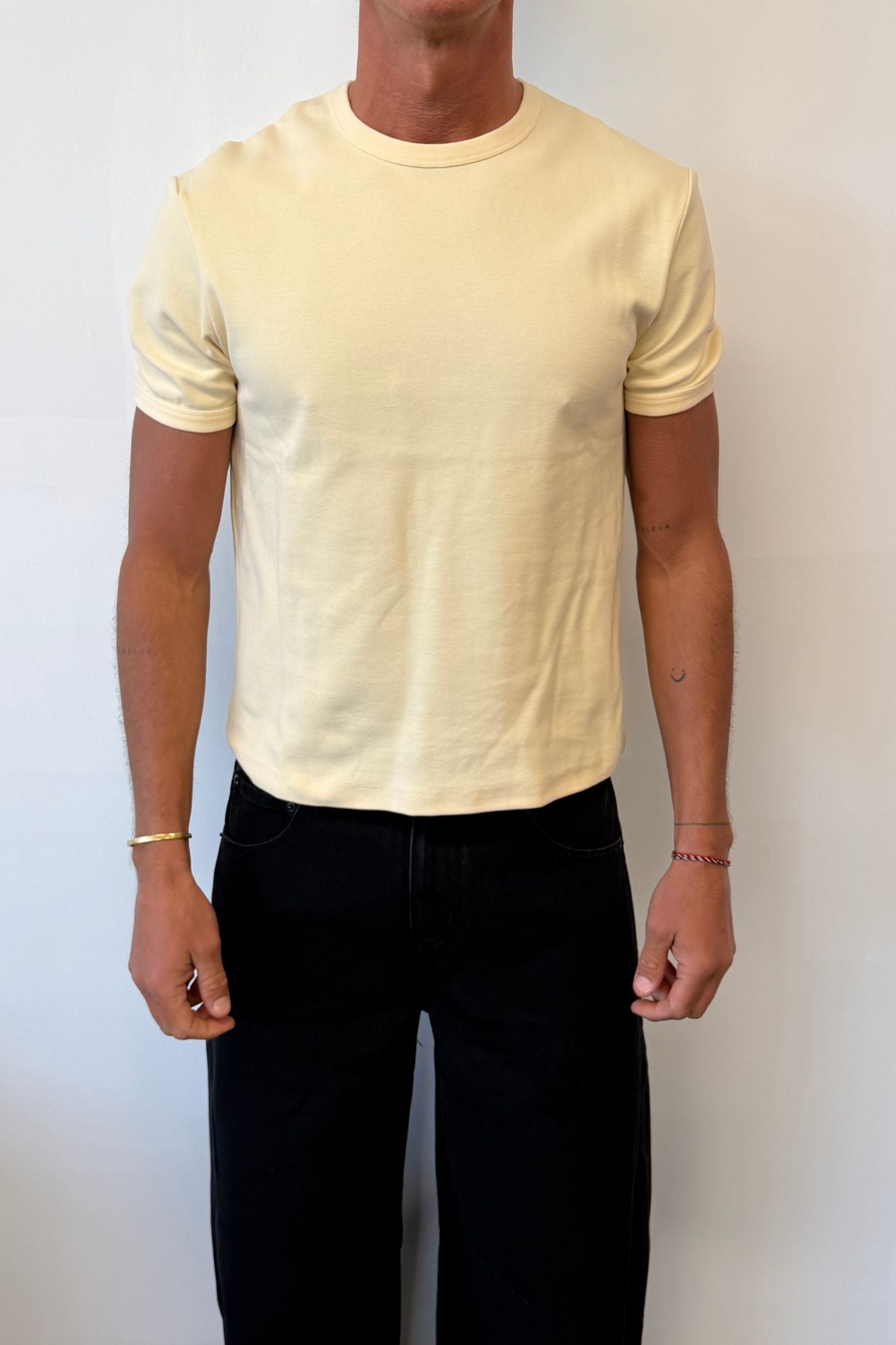 Charlie Ringer Tee Plain Cream