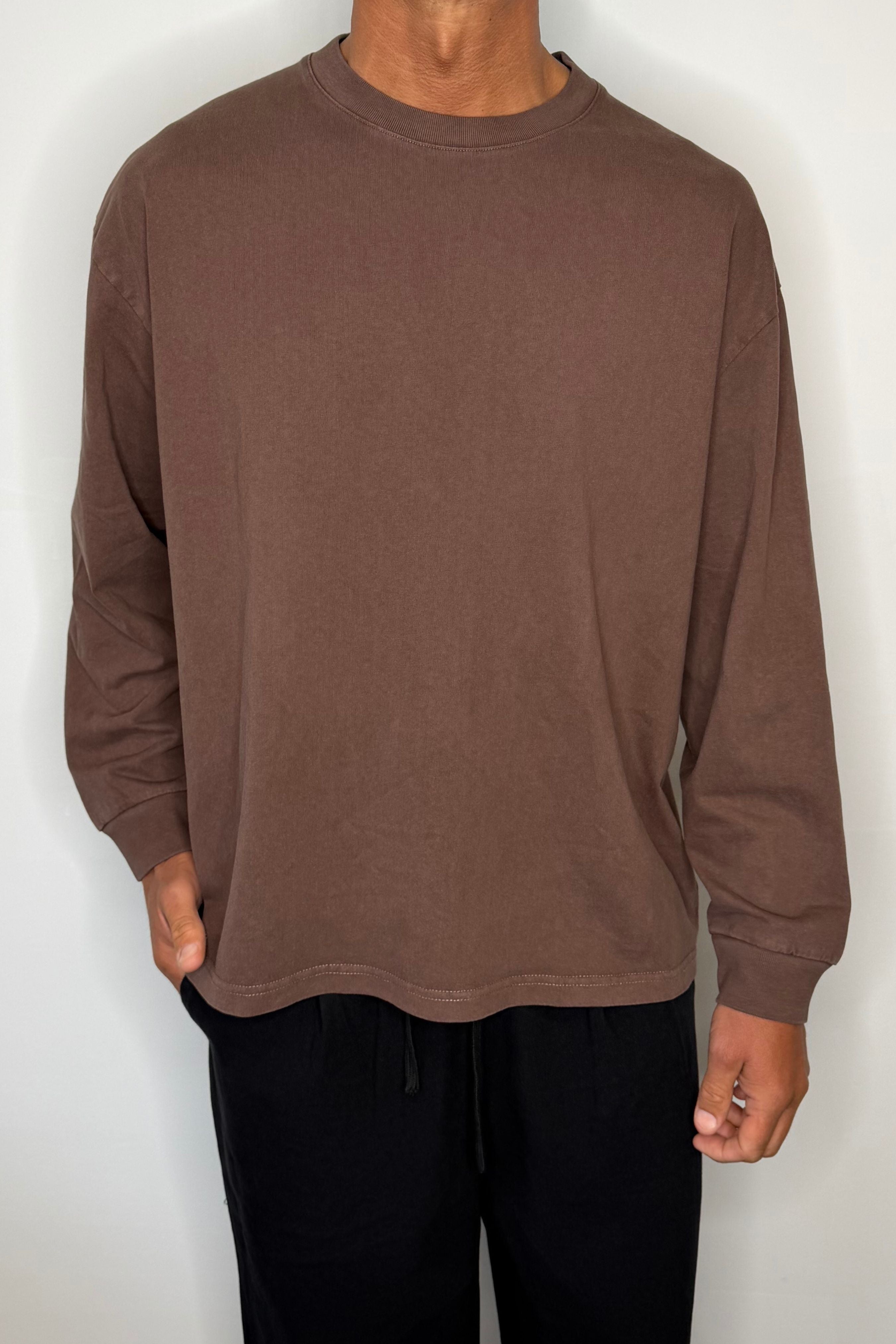 Enzyme Wash Long Sleeve Choc