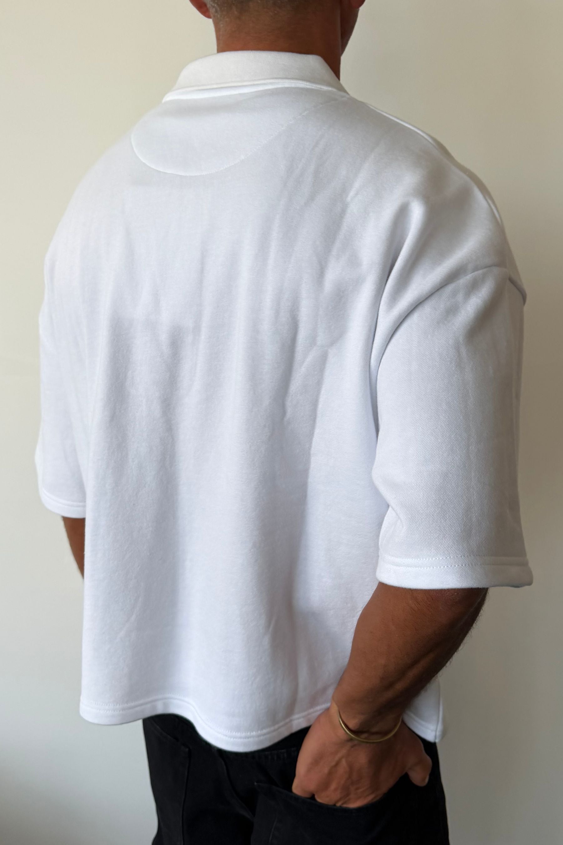 Jersey Crop Polo White