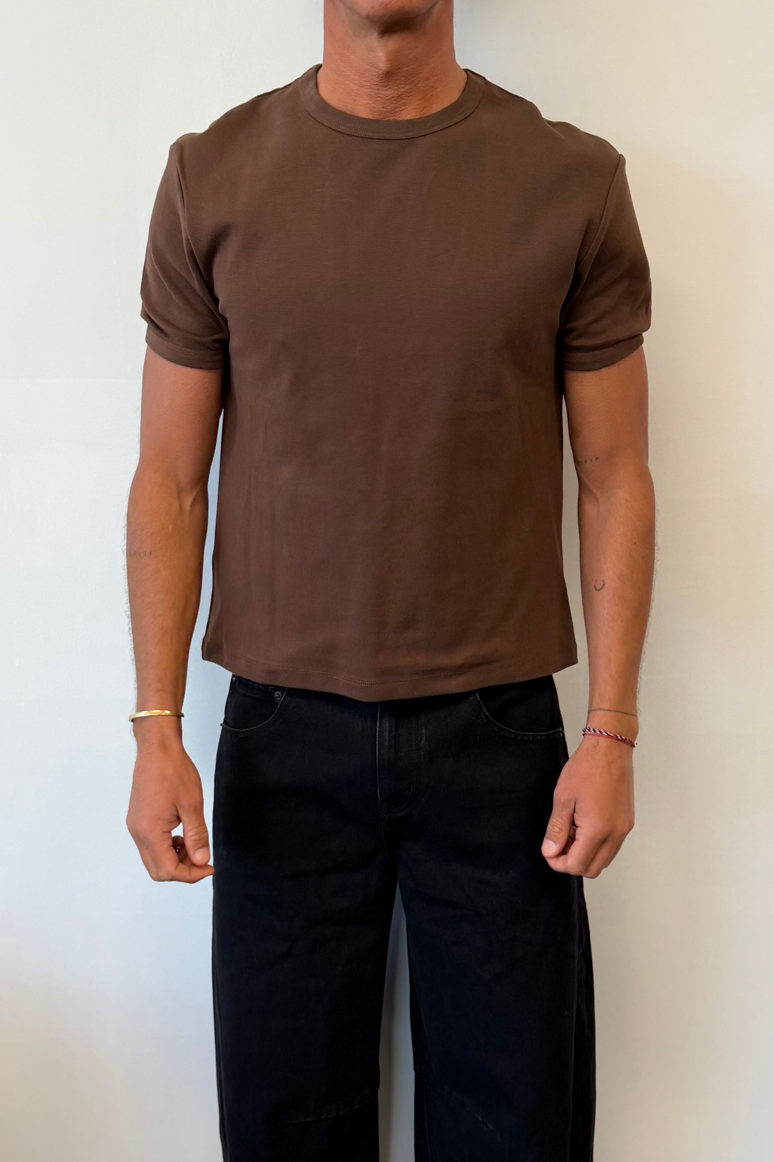 Charlie Ringer Tee Plain Chocolate