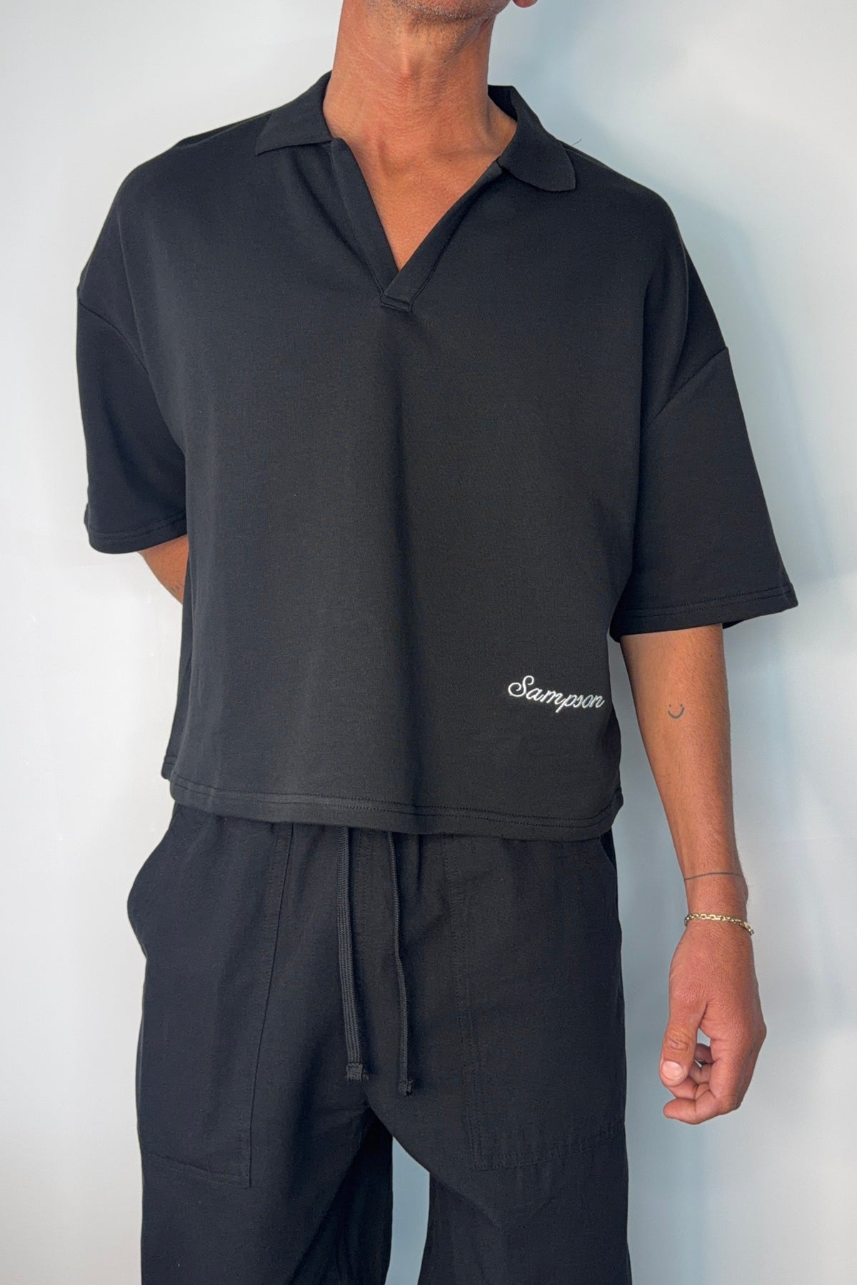 Jersey Crop Polo Embroidery Logo