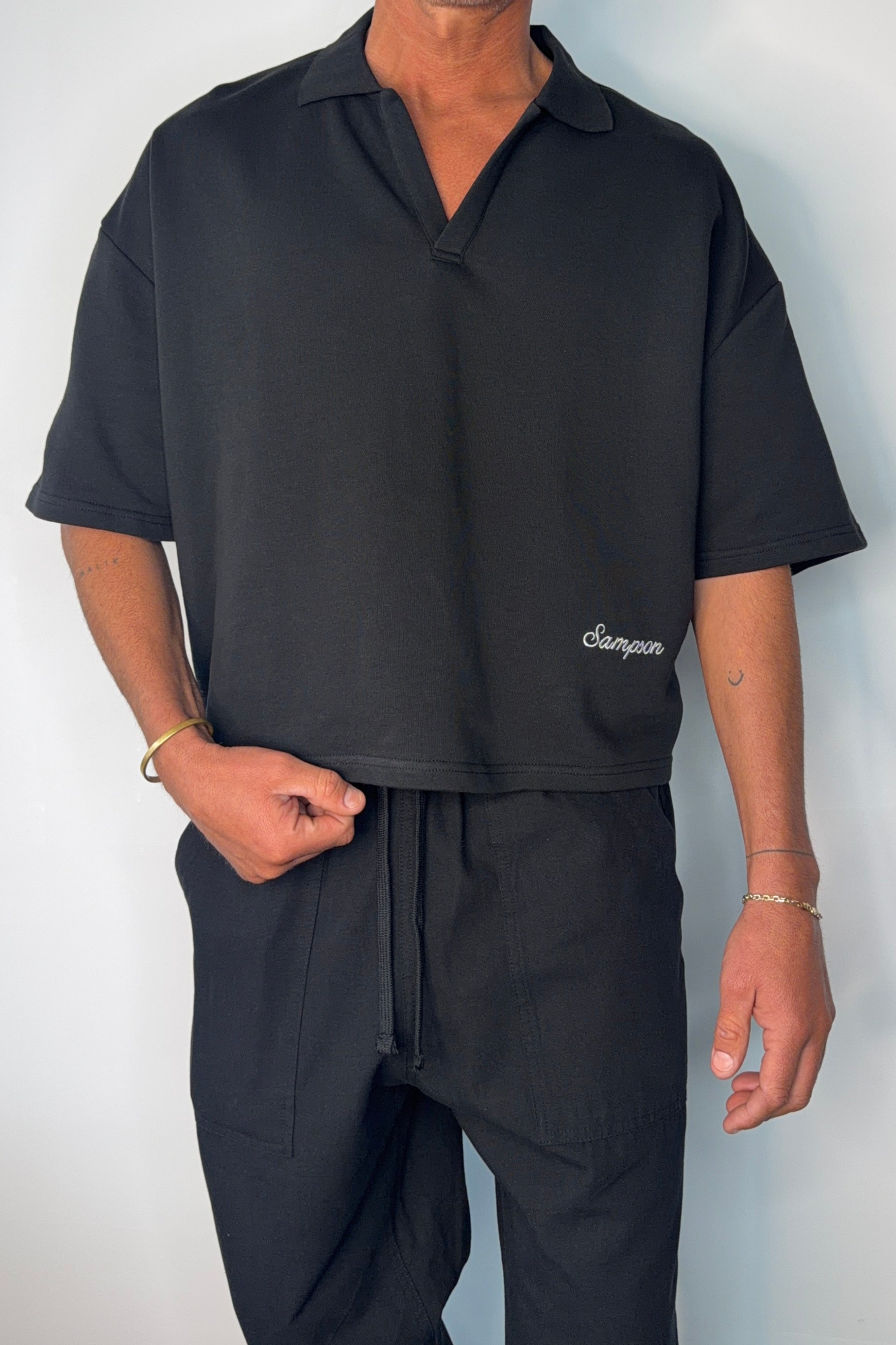 Jersey Crop Polo Embroidery Logo