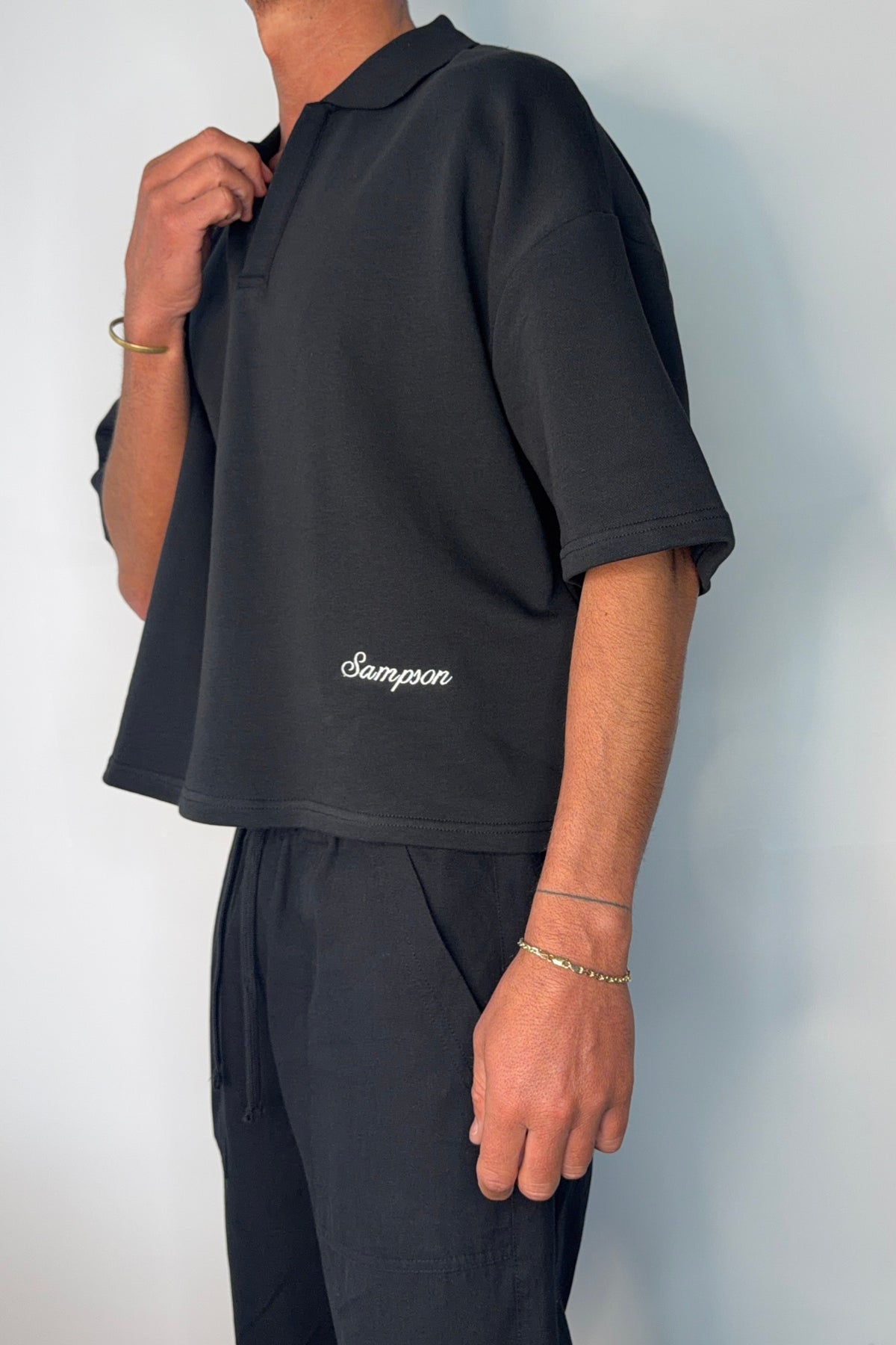 Jersey Crop Polo Embroidery Logo
