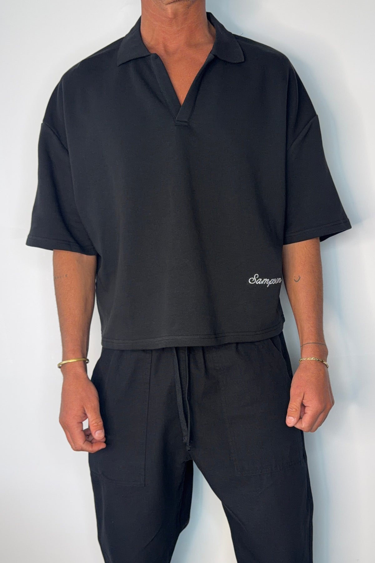 Jersey Crop Polo Embroidery Logo