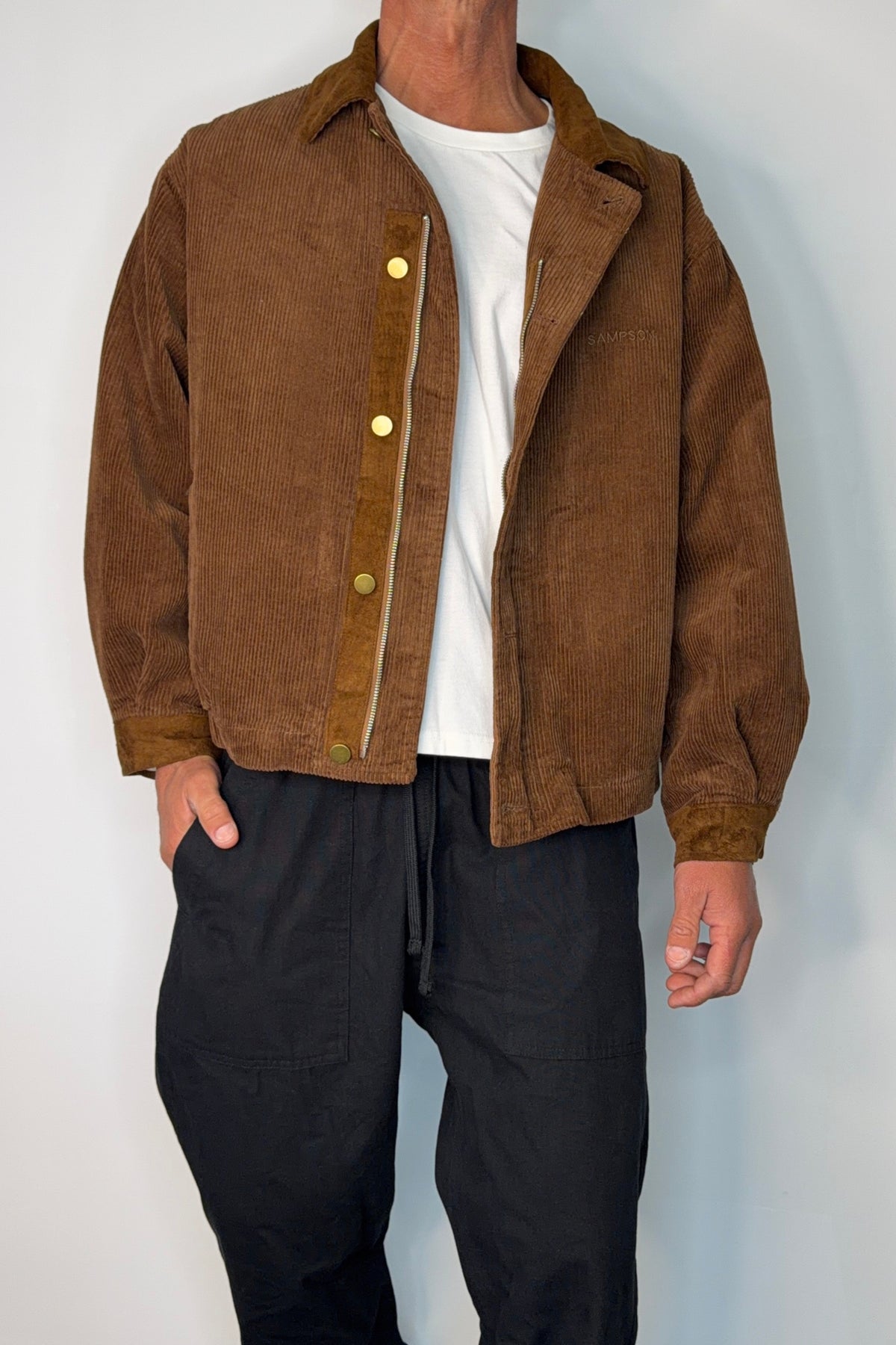 Relaxed Cord Bomber Choc