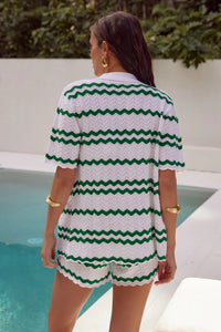 Caprice Top White/Green - FINAL SALE