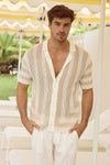 Theo Knit Shirt Sand/White