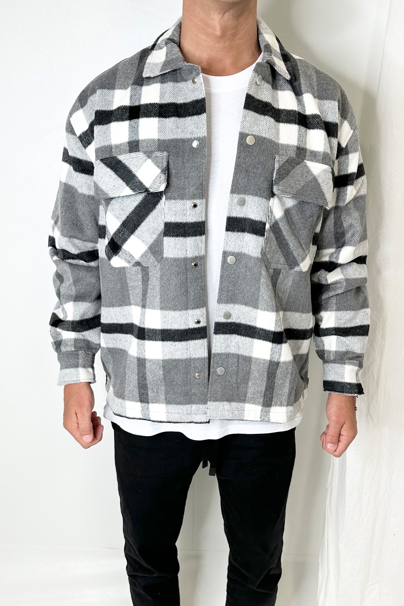 Checkered trucker jacket best sale