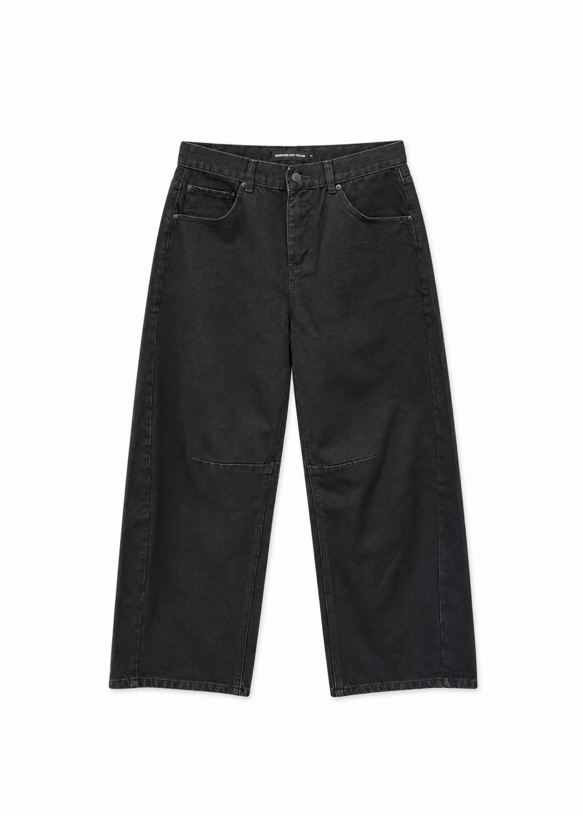 Silv Baggy Drawstring Denim Black