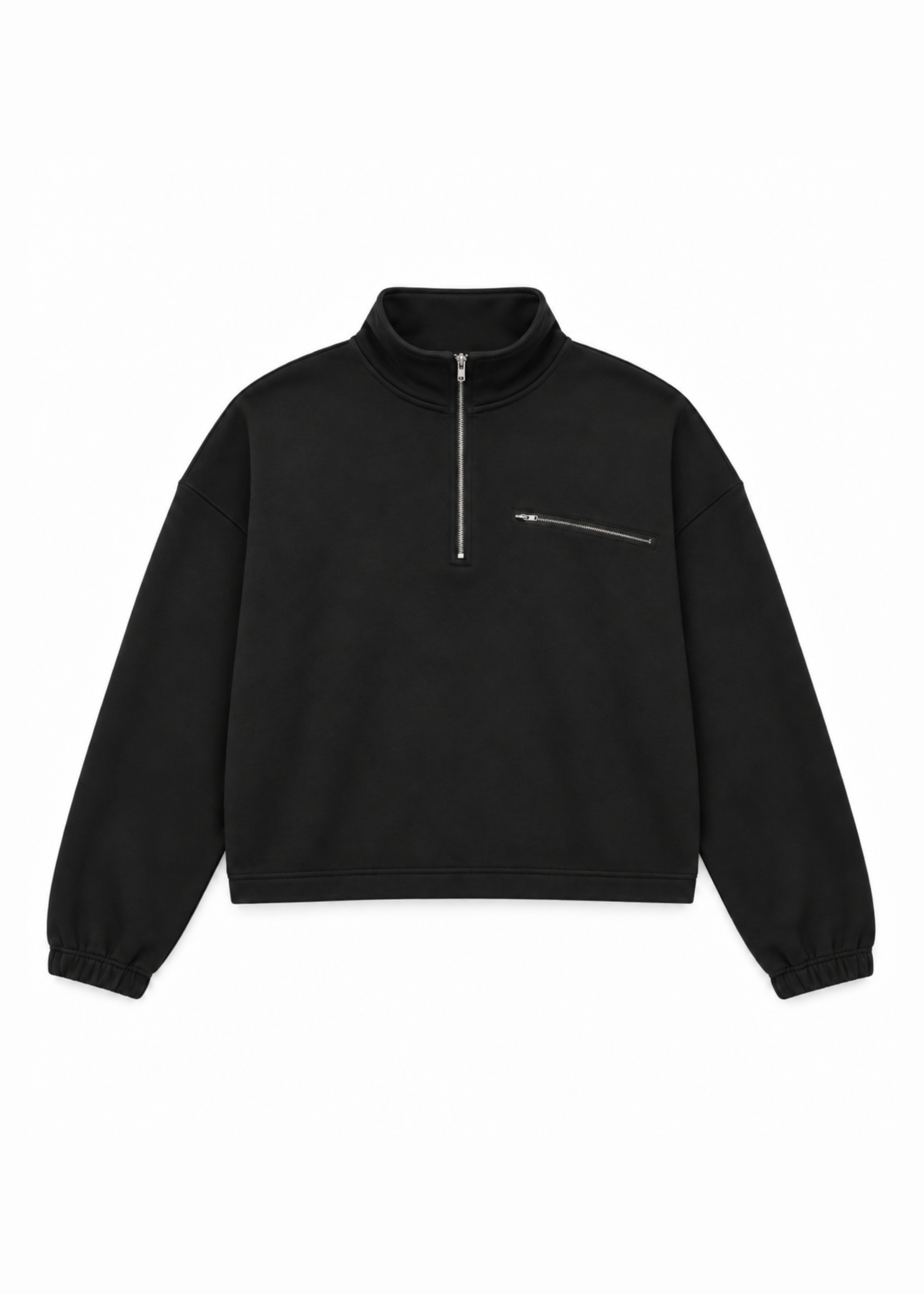 420G Cotton Zip Up Black