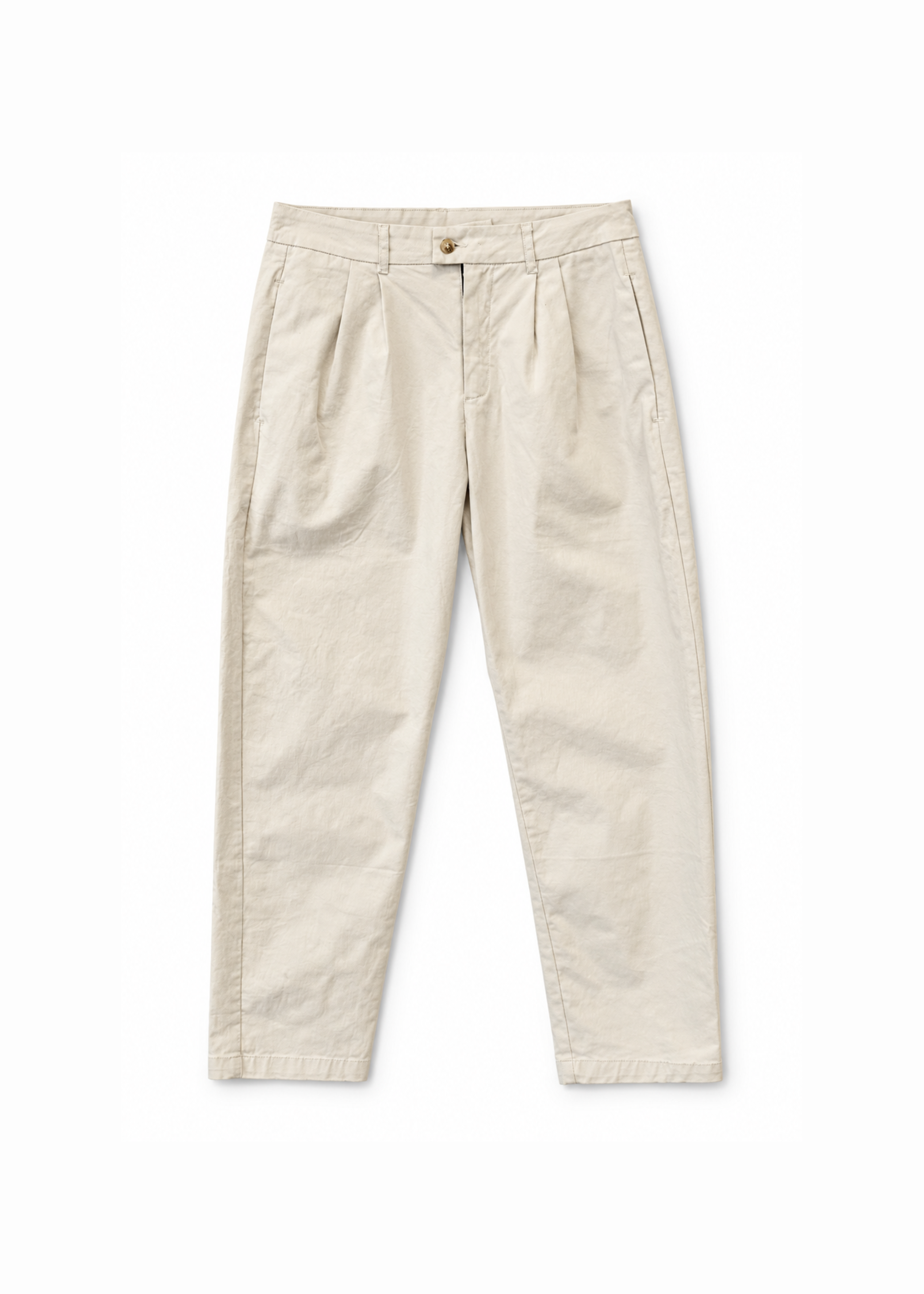NTH Cropped Pleat Pant Ivory
