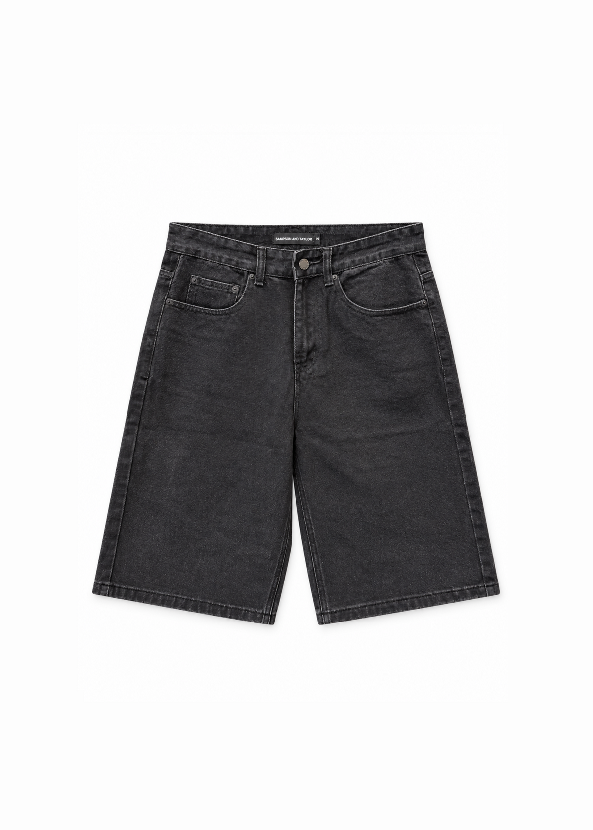 Flint Baggy Denim Jort Black