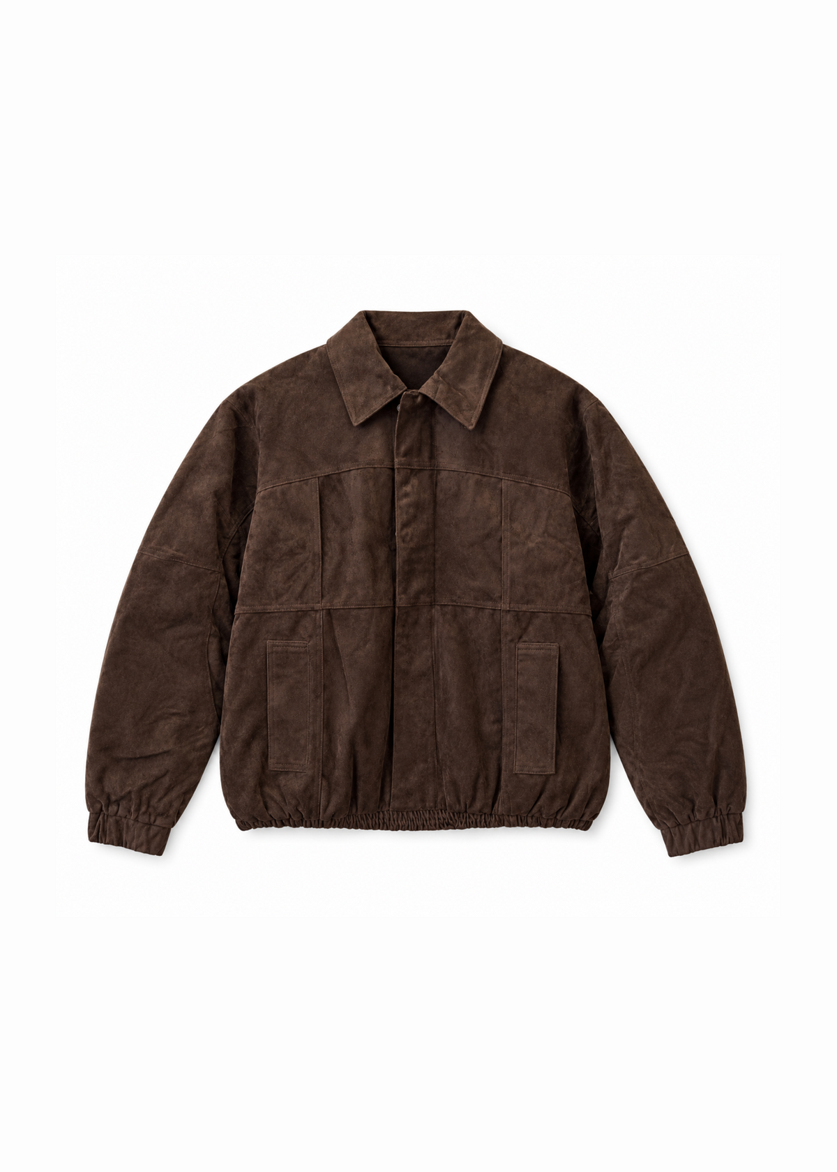 Faux Suede Bomber Jacket Choc