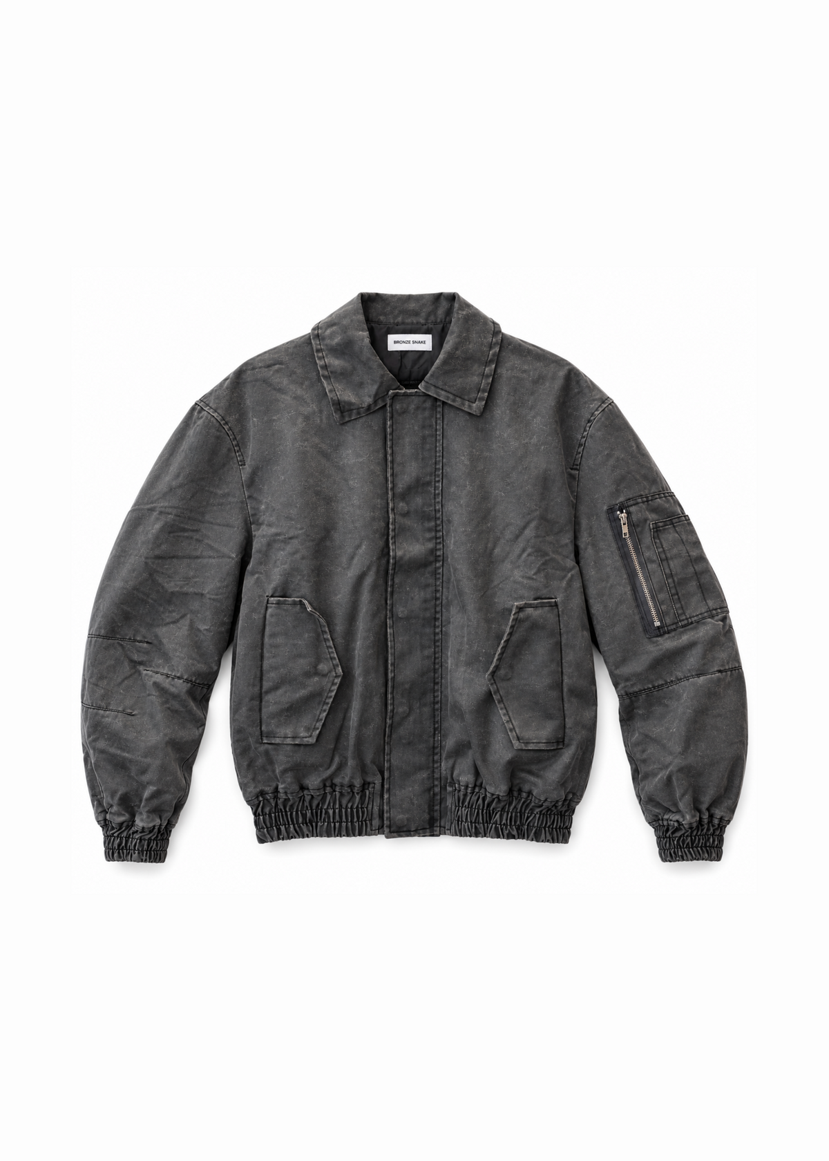 Washed Bomber Jacket Charcoal