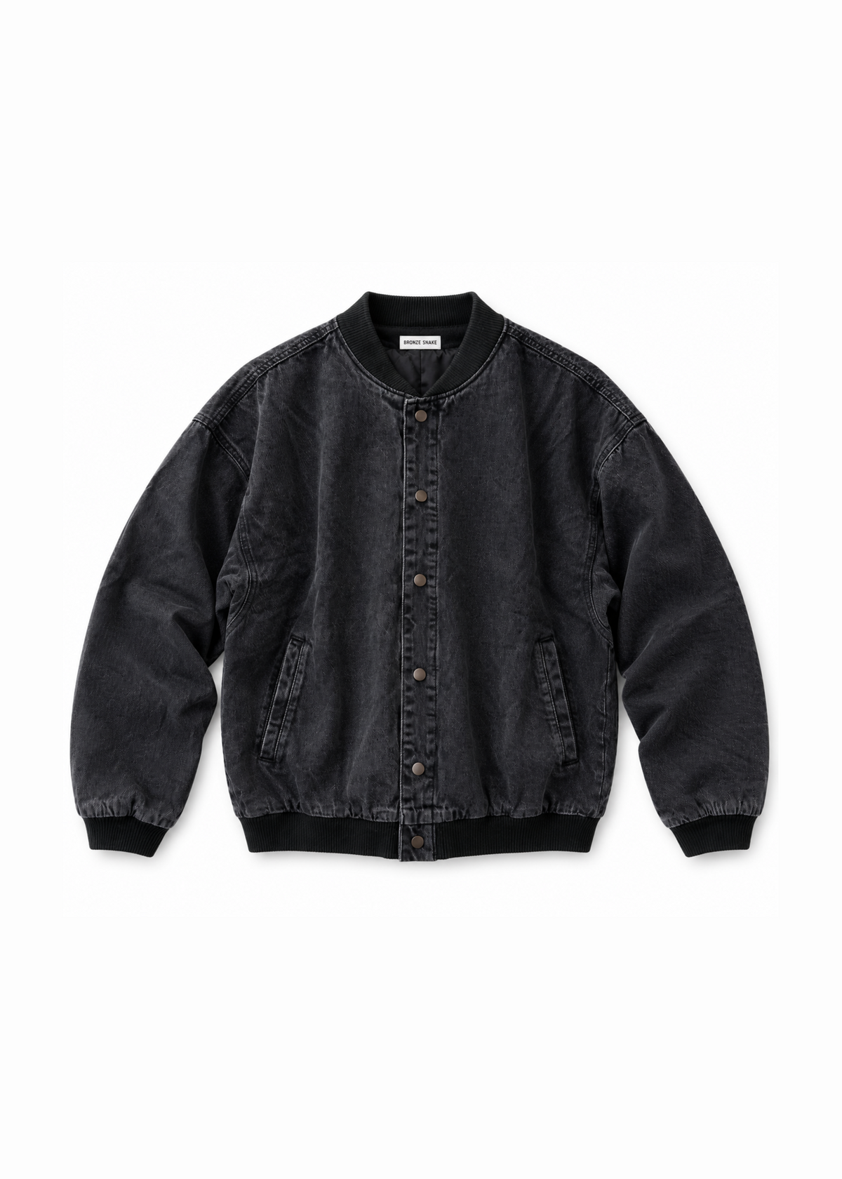 Vintage Bomber Denim Jacket Black