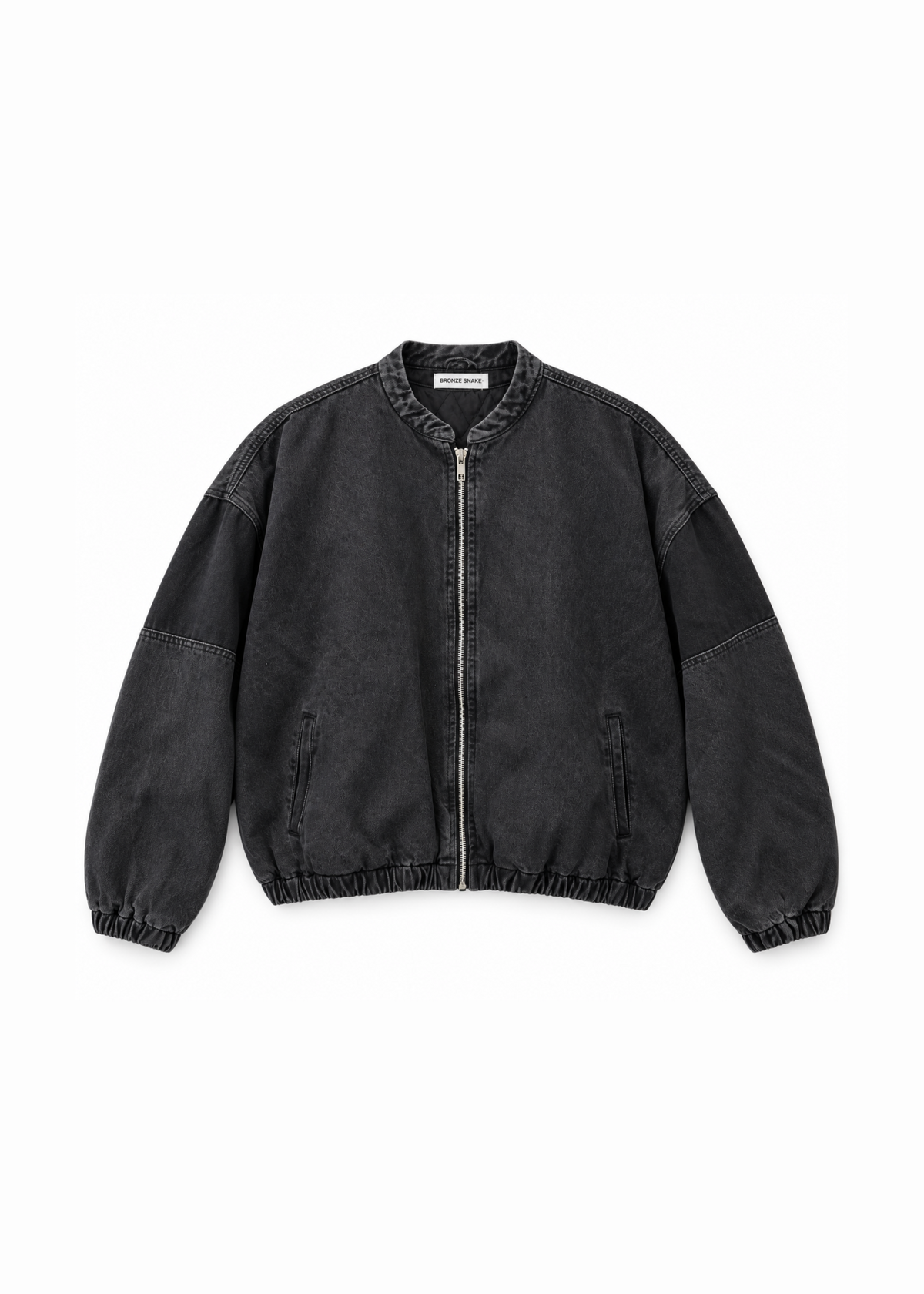 Panelled Denim Bomber Black