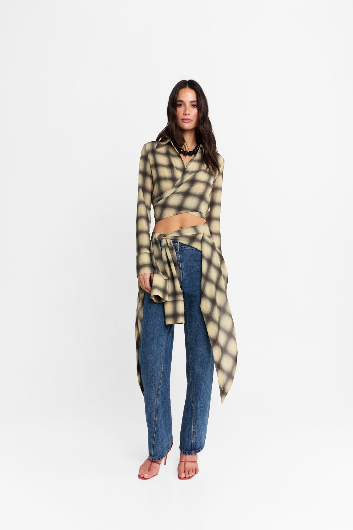 Eloise Wrap Shirt Check
